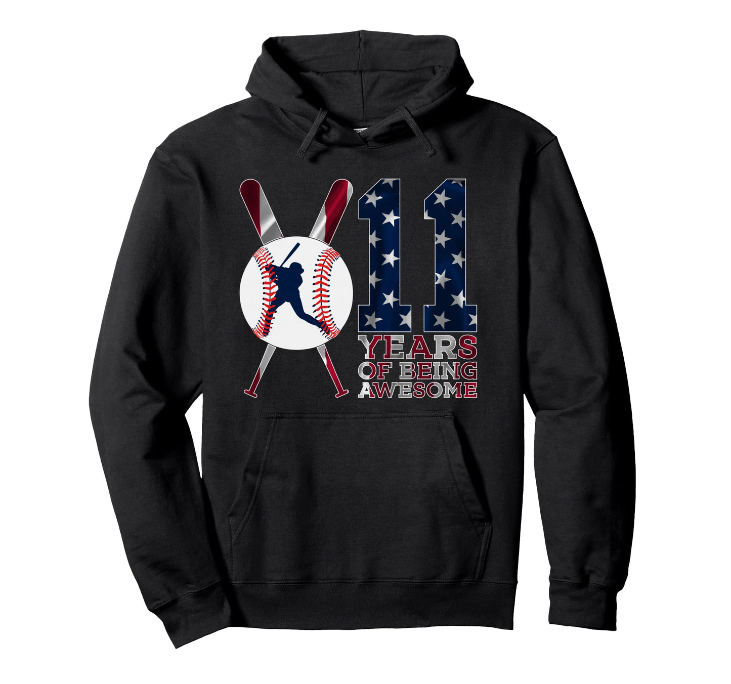 11 Years Being Awesome Baseball 11Th Hoodie - Trendy Graphic Men Women - T-Shirt, Sweatshirt, Hoodie