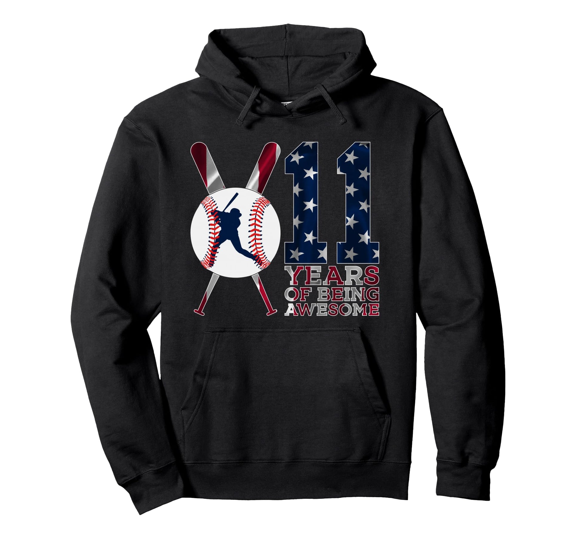 11 Years Being Awesome Baseball 11Th Hoodie - Trendy Graphic Men Women - T-Shirt, Sweatshirt, Hoodie