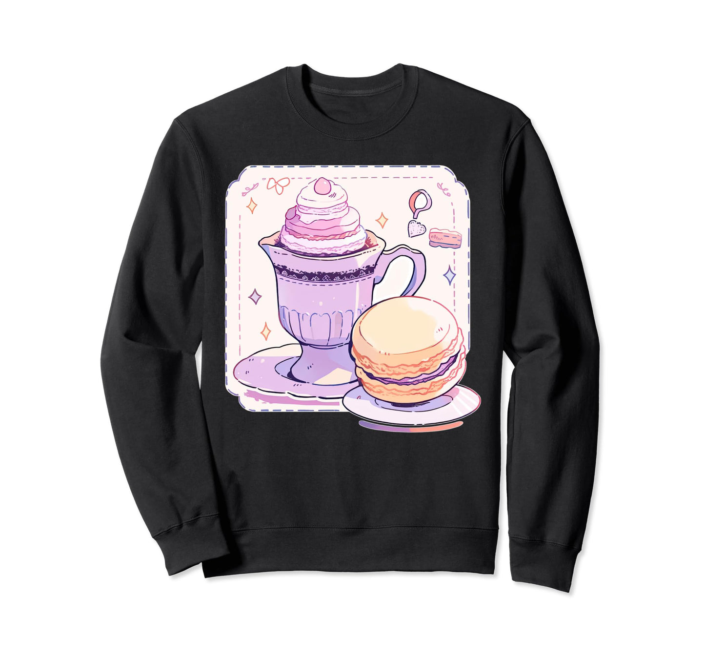 Pastel Coffee Macaroon Aesthetic Sweatshirt - Unique Graphic Men Women - T-Shirt, Sweatshirt, Hoodie