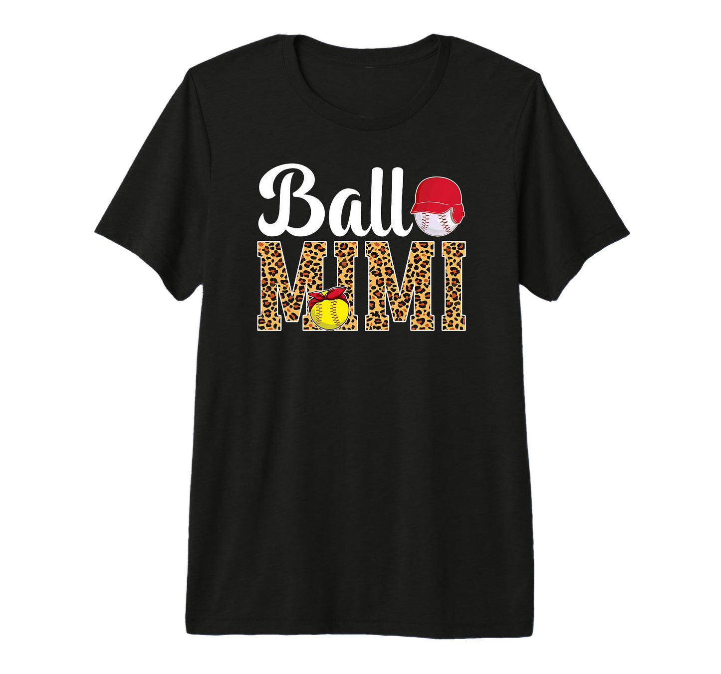 Ball Mimi Leopard Softball T-Shirt - Fun Novelty Design for Adults - T-Shirt, Sweatshirt, Hoodie