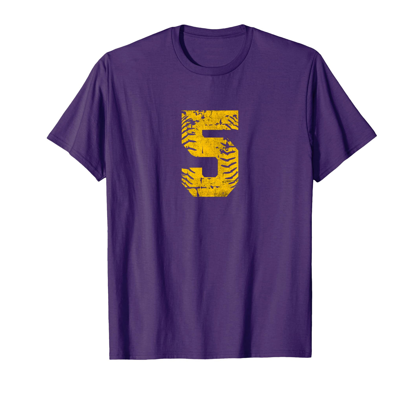Distressed Baseball Softball Number 5 T-Shirt - Aesthetic Graphic Unisex - T-Shirt, Sweatshirt, Hoodie