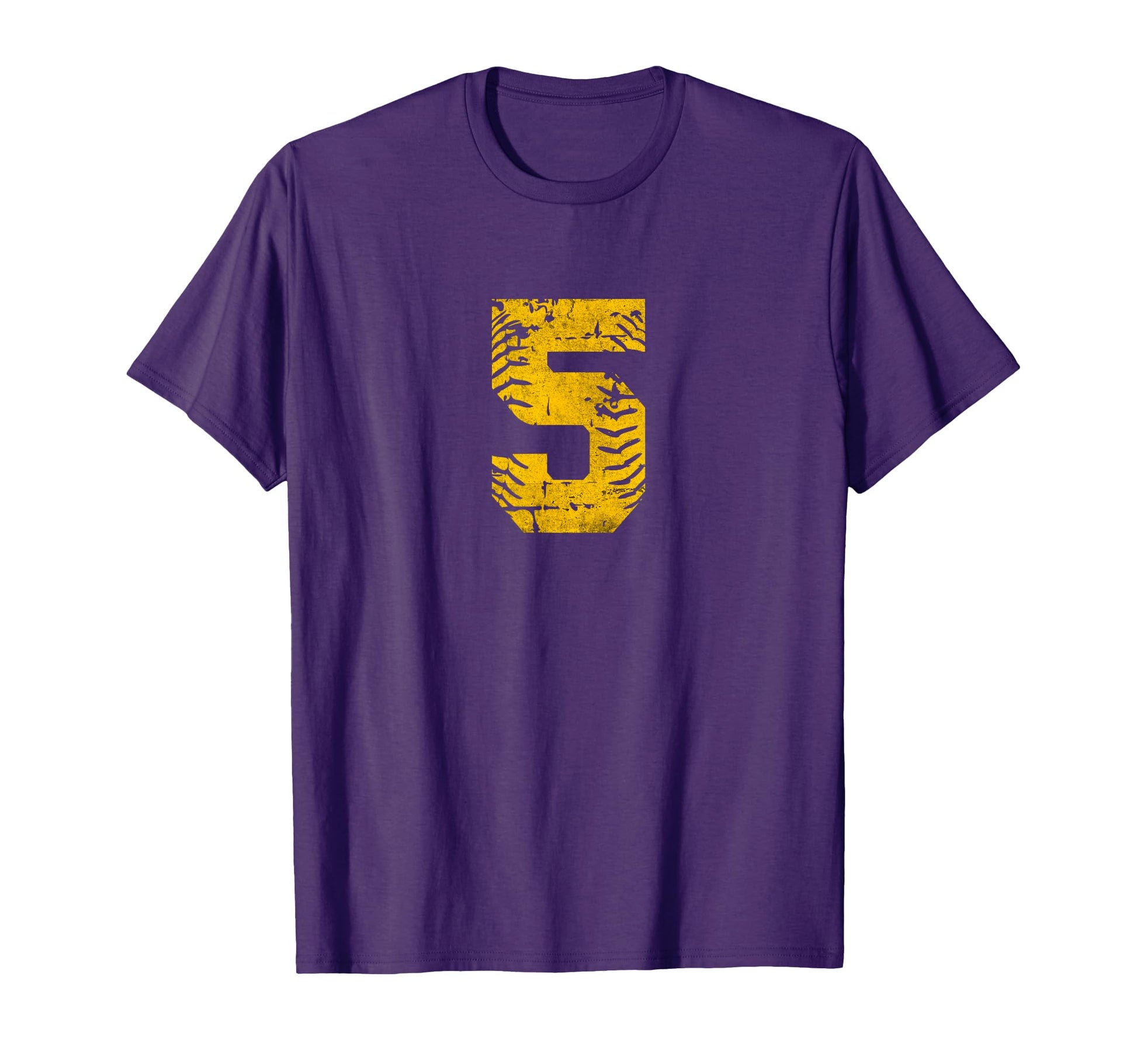 Distressed Baseball Softball Number 5 T-Shirt - Aesthetic Graphic Unisex - T-Shirt, Sweatshirt, Hoodie