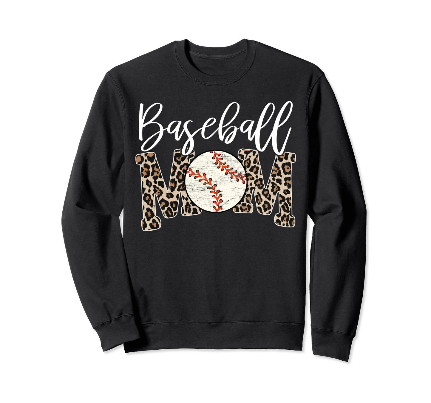 Leopard Baseball Mom Matching Sweatshirt - Unique Graphic Men Women - T-Shirt, Sweatshirt, Hoodie