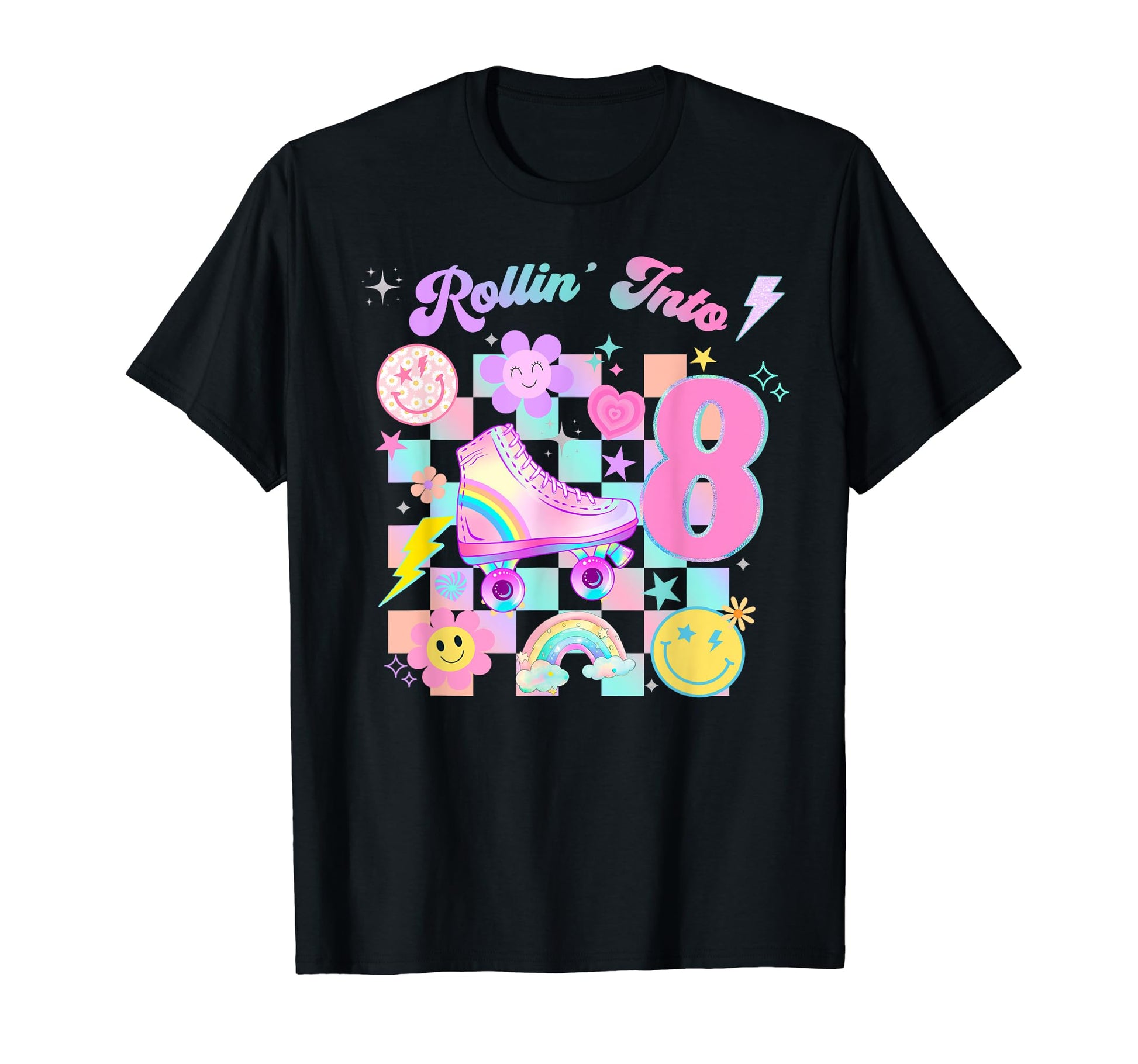 Roller Skating Birthday Groovy T-Shirt - Aesthetic Graphic Men Women - T-Shirt, Sweatshirt, Hoodie