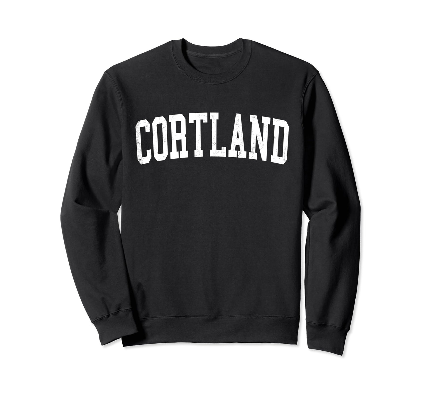 Cortland Ny Distressed White Sweatshirt - Aesthetic Graphic Men Women - T-Shirt, Sweatshirt, Hoodie