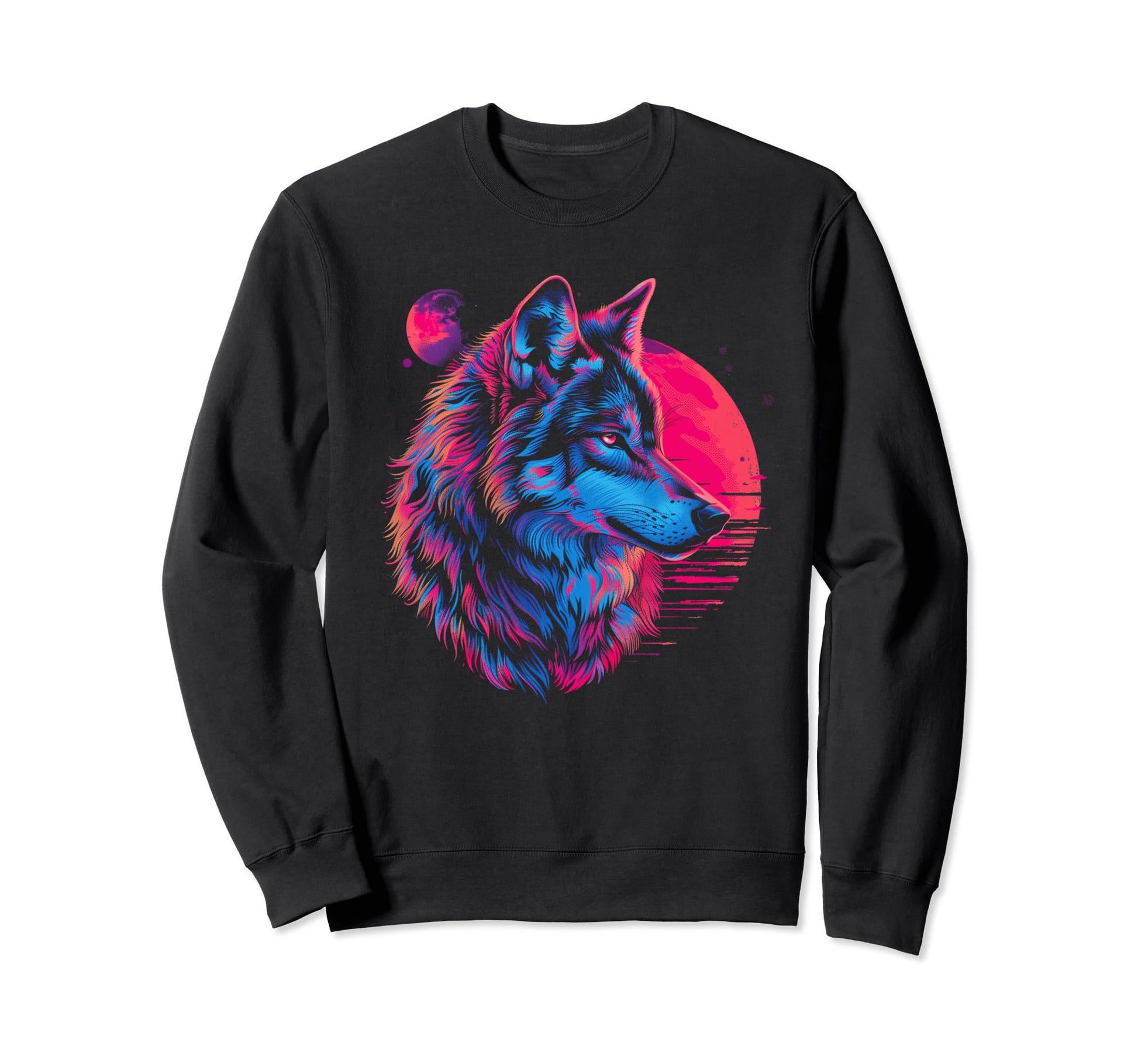 Wolf Vaporwave Aesthetic Synthwave Sweatshirt - Minimalist Print Unisex - T-Shirt, Sweatshirt, Hoodie
