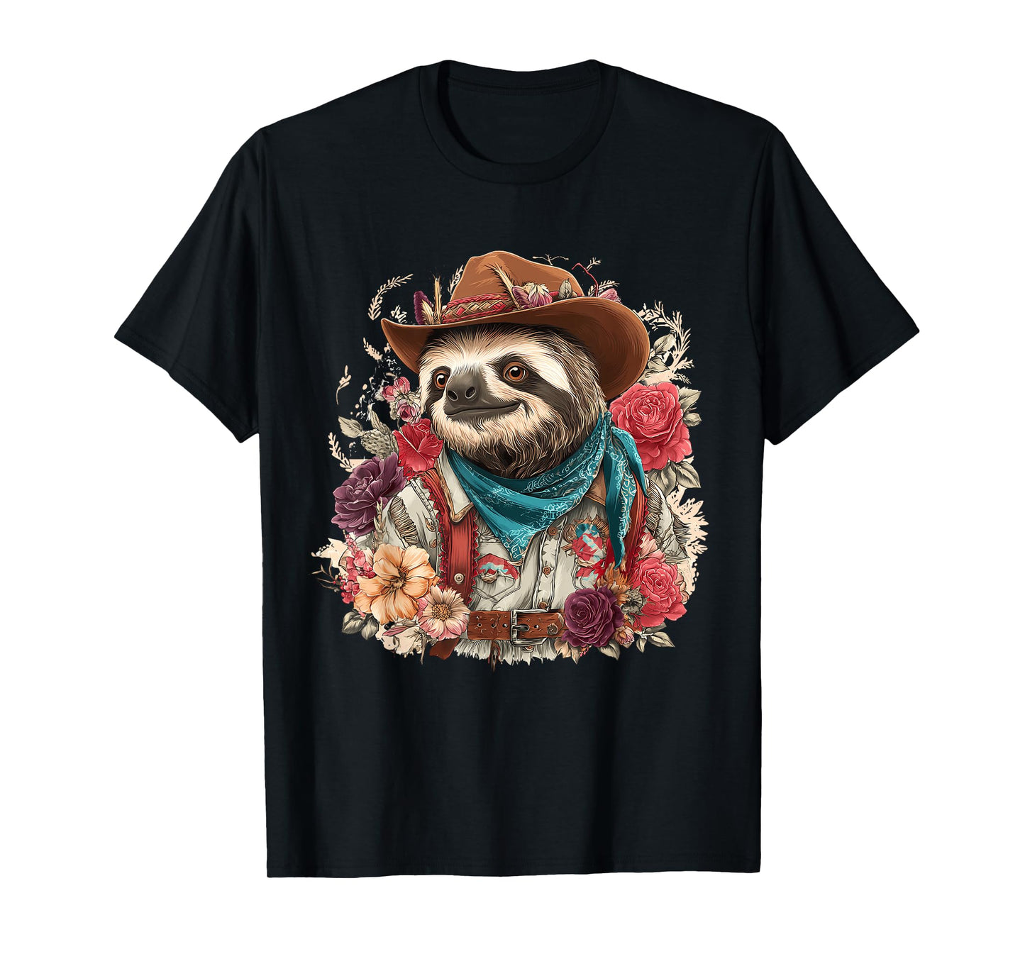 Country Cowboy Sloth Rodeo Cowgirl Western T-Shirt - Graphic Print Unisex - T-Shirt, Sweatshirt, Hoodie