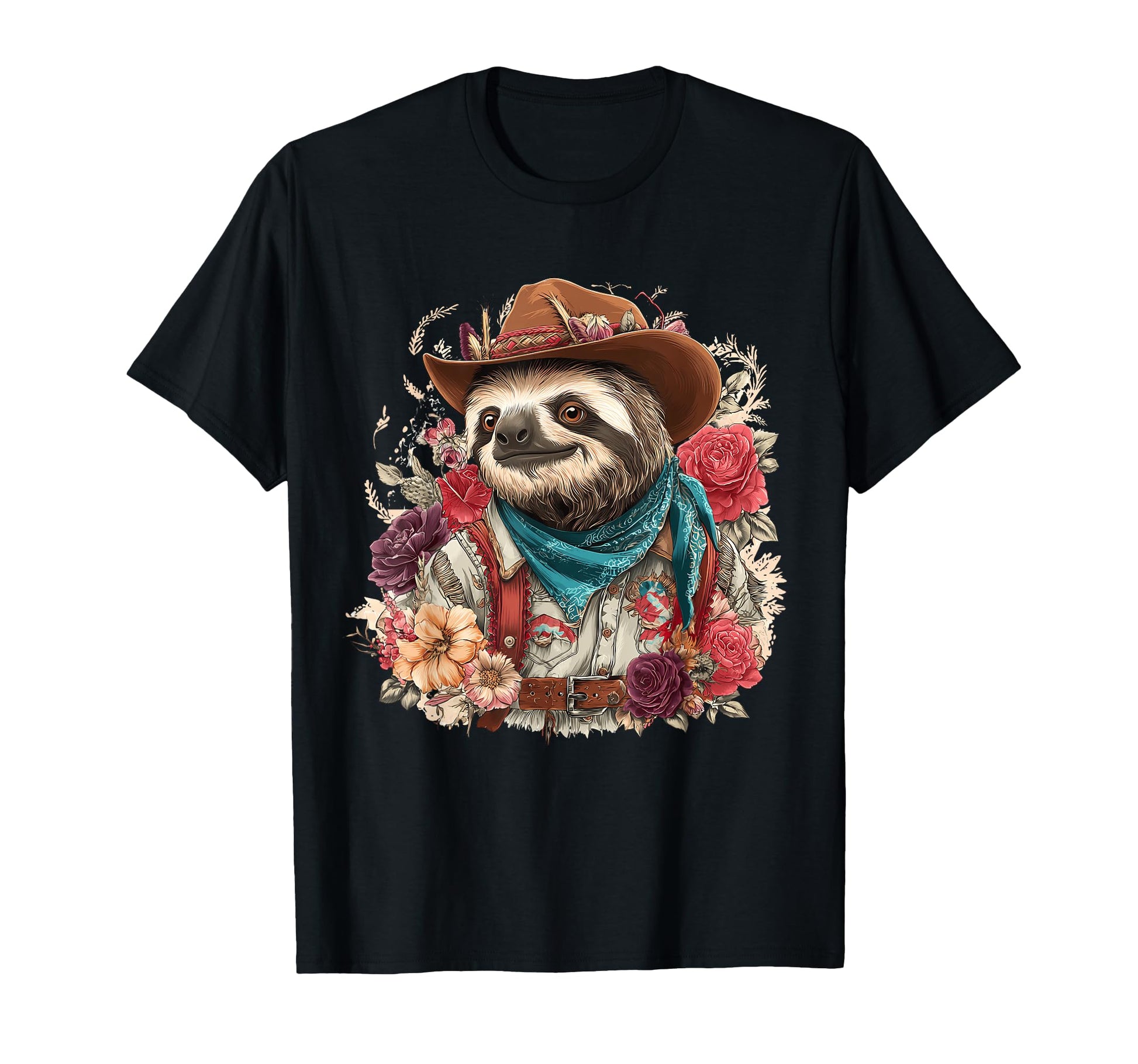 Country Cowboy Sloth Rodeo Cowgirl Western T-Shirt - Graphic Print Unisex - T-Shirt, Sweatshirt, Hoodie