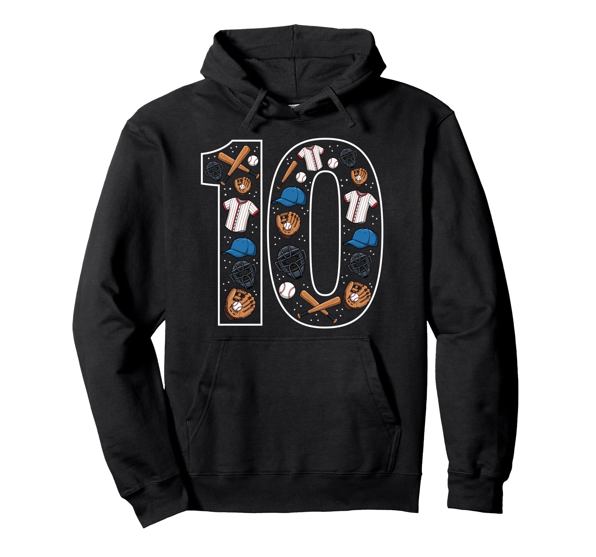 10 Baseball 10Th Birthday Hoodie - Streetwear Style Unisex - T-Shirt, Sweatshirt, Hoodie