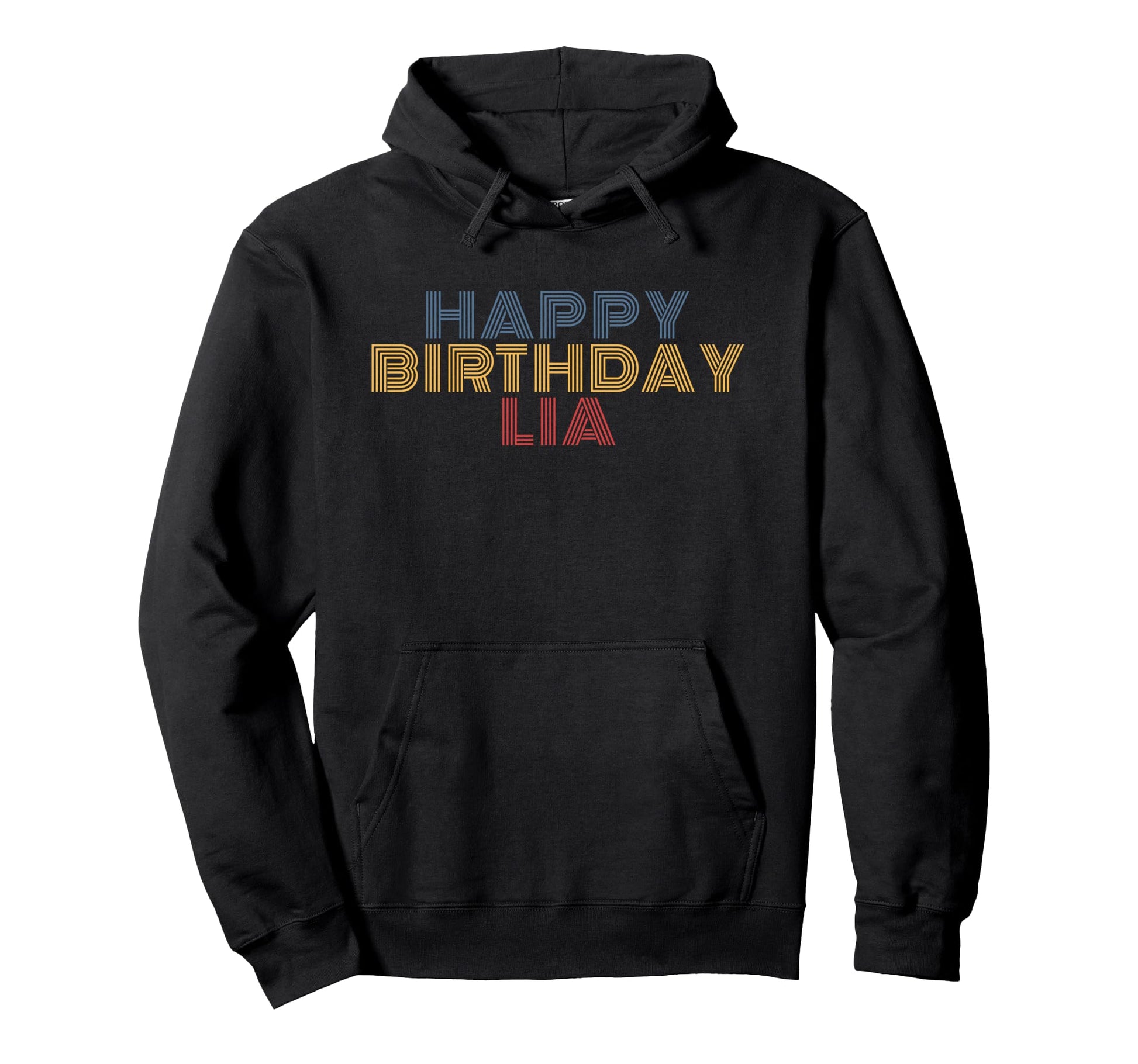 Happy Birthday Lia Personalized Name Hoodie - Minimalist Print Unisex - T-Shirt, Sweatshirt, Hoodie
