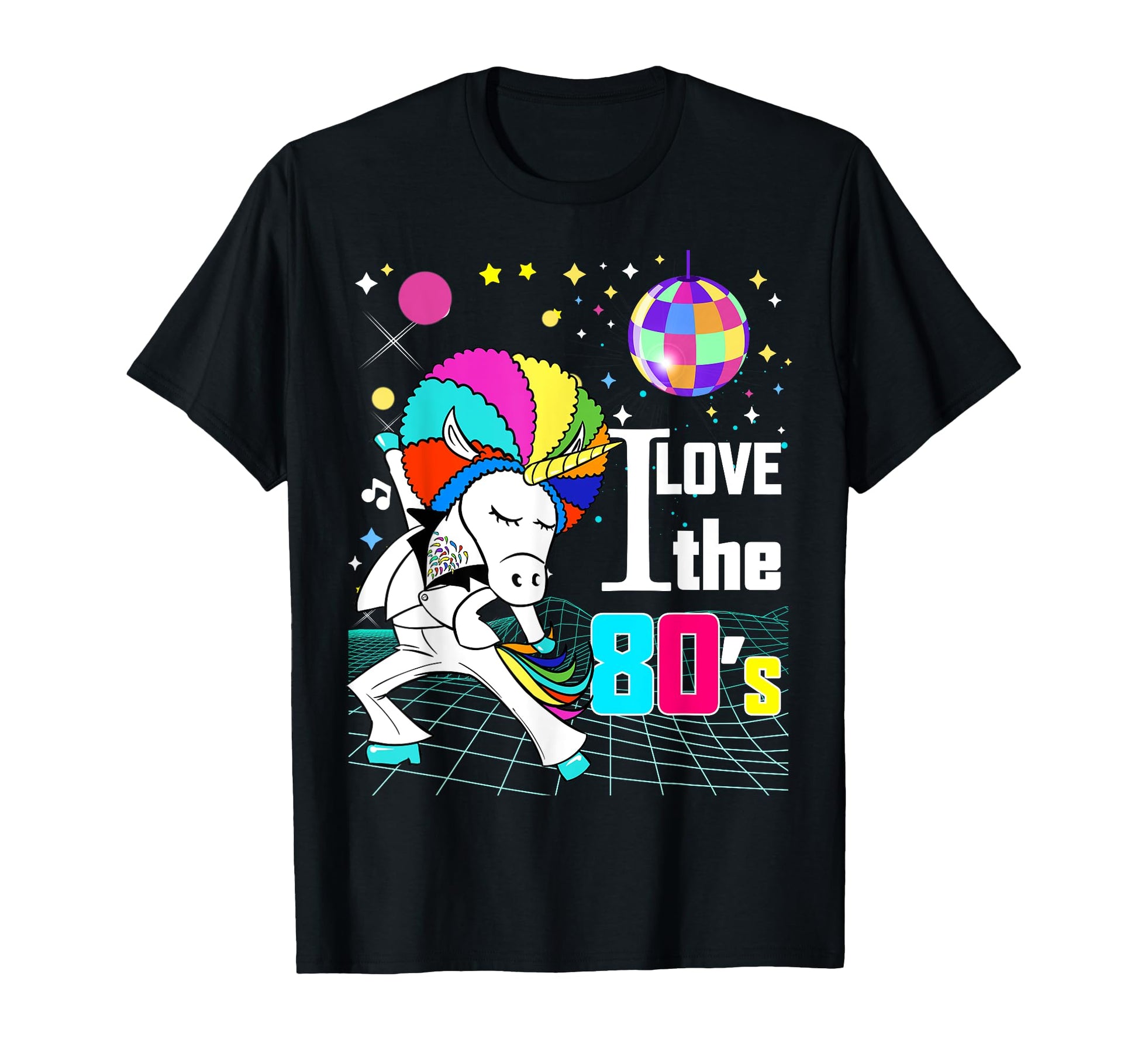 I Love 80S Unicorn Disco Fever 80S T-Shirt - Custom Art Print for Adults - T-Shirt, Sweatshirt, Hoodie