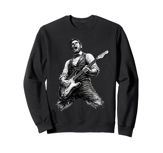 Abraham Lincoln Playing Guitar Sweatshirt - Trendy Graphic for Adults - T-Shirt, Sweatshirt, Hoodie