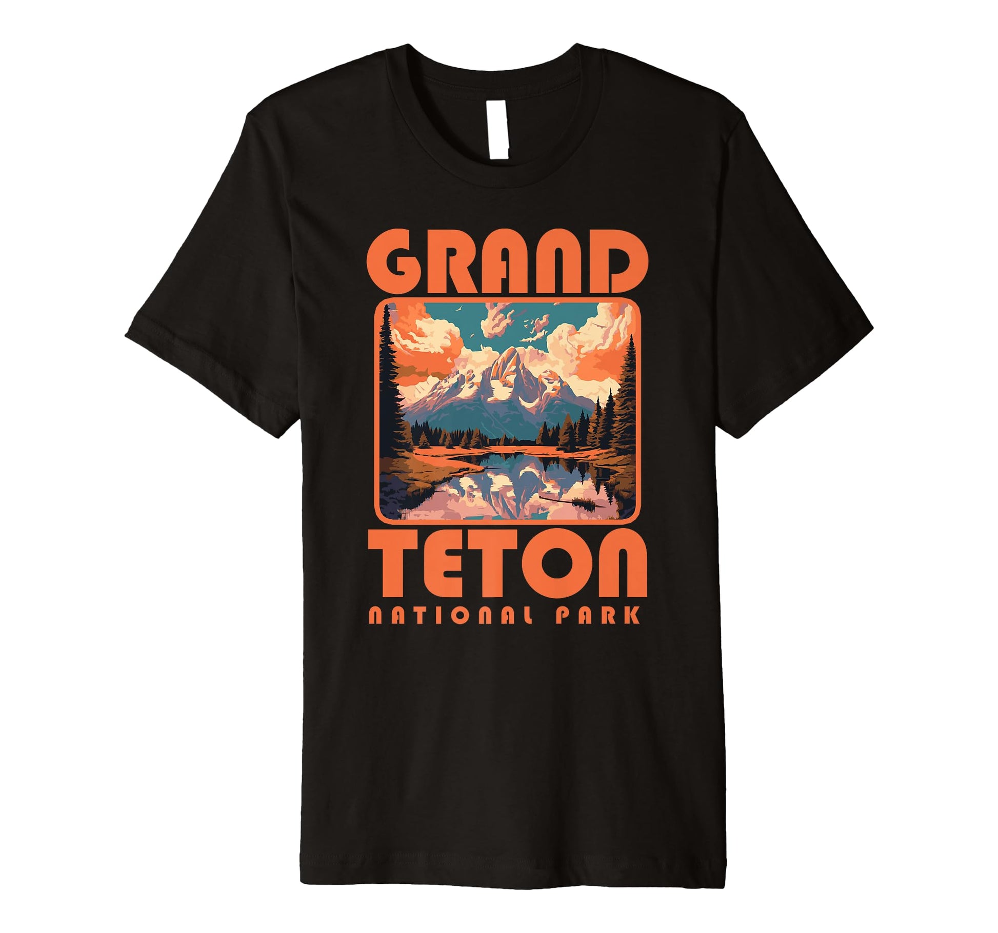 Grand Teton National Park Eighties T-Shirt - Custom Art Print Men Women - T-Shirt, Sweatshirt, Hoodie