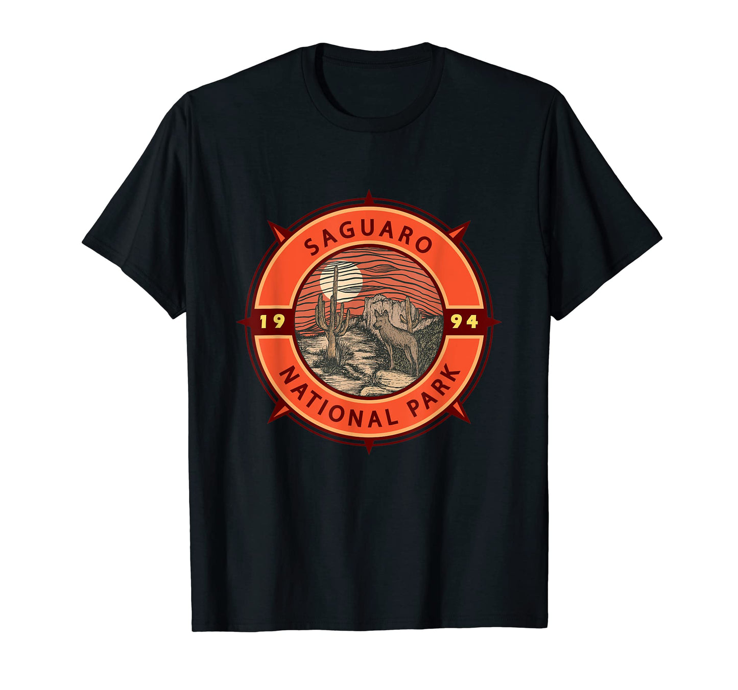 Saguaro National Park Coyote Compass T-Shirt - Novelty Apparel Unisex - T-Shirt, Sweatshirt, Hoodie