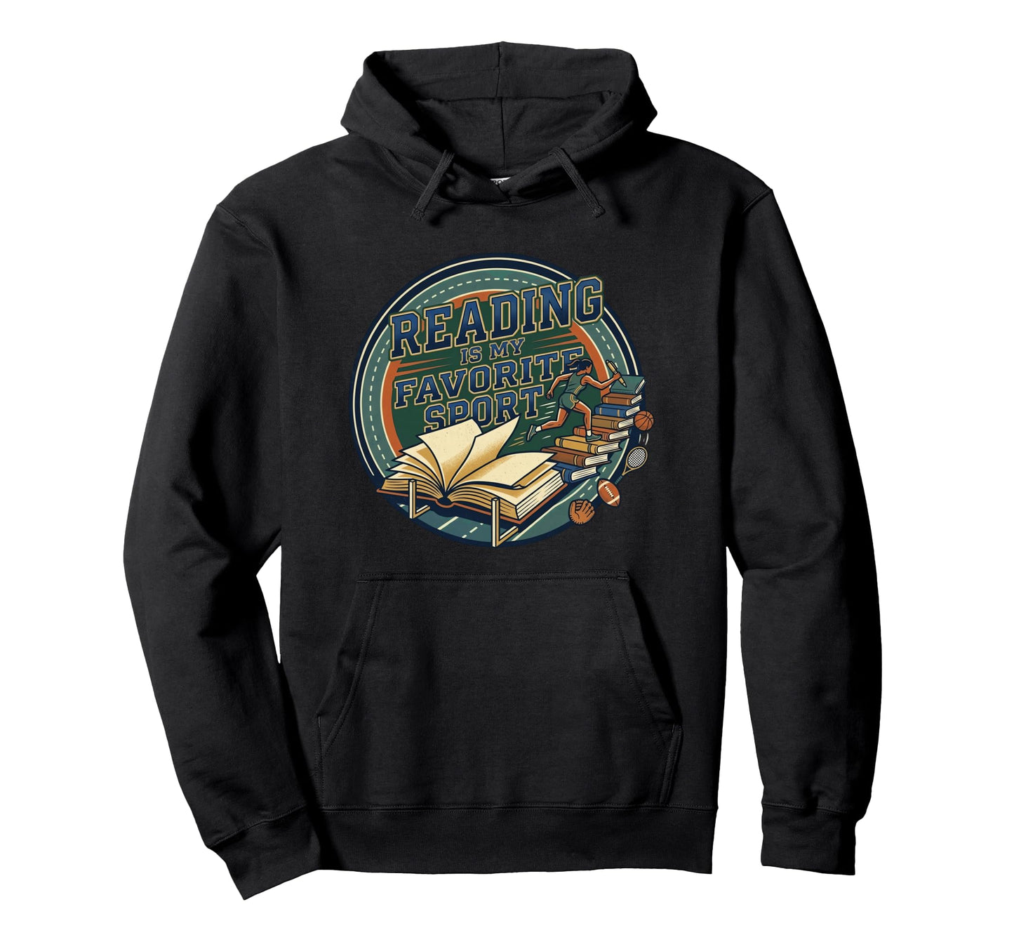 Reading Is My Favorite Sport Varsity Hoodie - Novelty Apparel Men Women - T-Shirt, Sweatshirt, Hoodie