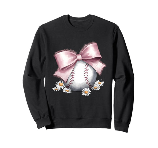 Baseball Coquette Bow Baseball Mom Sweatshirt - Streetwear Style Men Women - T-Shirt, Sweatshirt, Hoodie