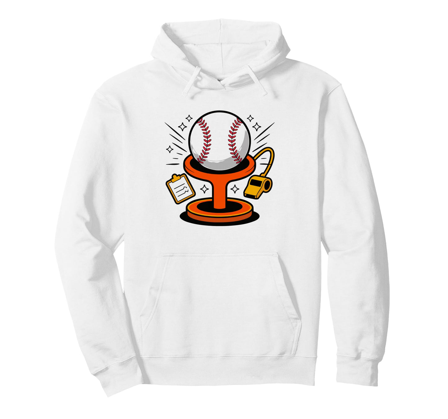 T Ball Coach Distressed Worn Baseball Hoodie - Novelty Apparel Men Women - T-Shirt, Sweatshirt, Hoodie