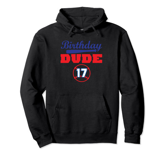 17 Year Old 17Th Birthday Dude Baseball Hoodie - Minimalist Print Unisex - T-Shirt, Sweatshirt, Hoodie