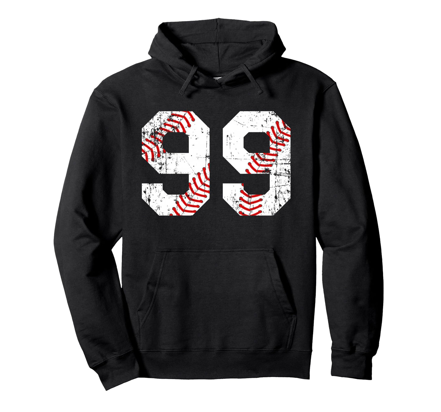 Baseball 99 Jersey Number Hoodie - Fun Novelty Design for Adults - T-Shirt, Sweatshirt, Hoodie