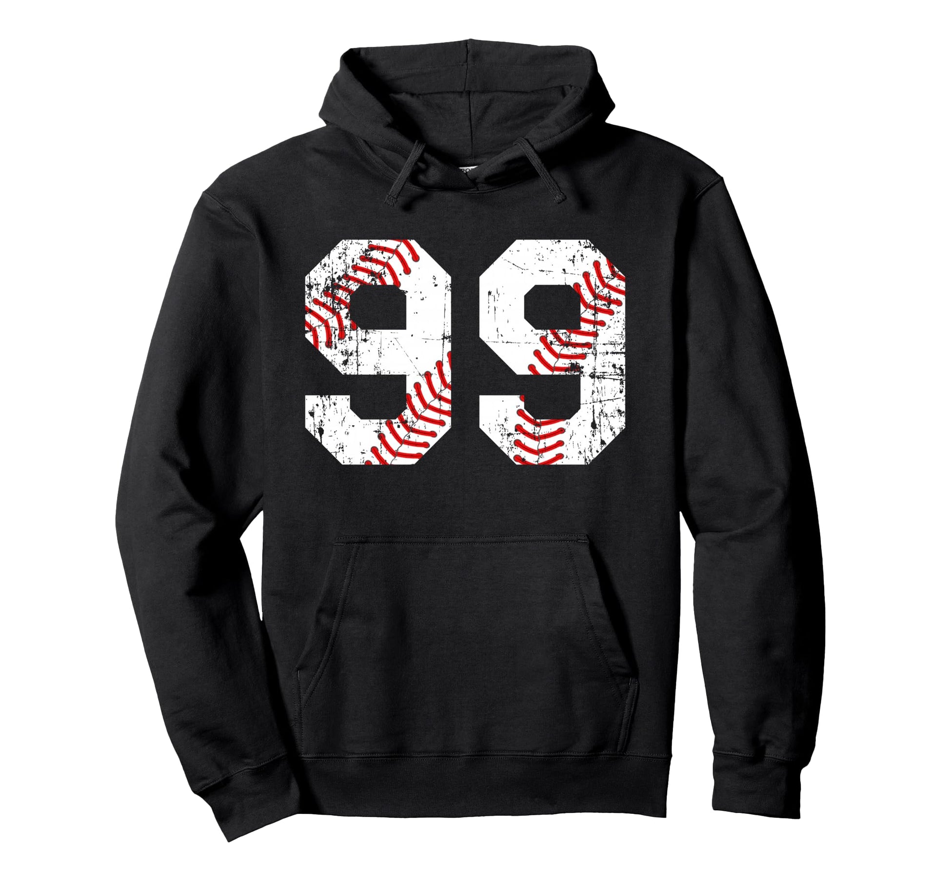 Baseball 99 Jersey Number Hoodie - Fun Novelty Design for Adults - T-Shirt, Sweatshirt, Hoodie