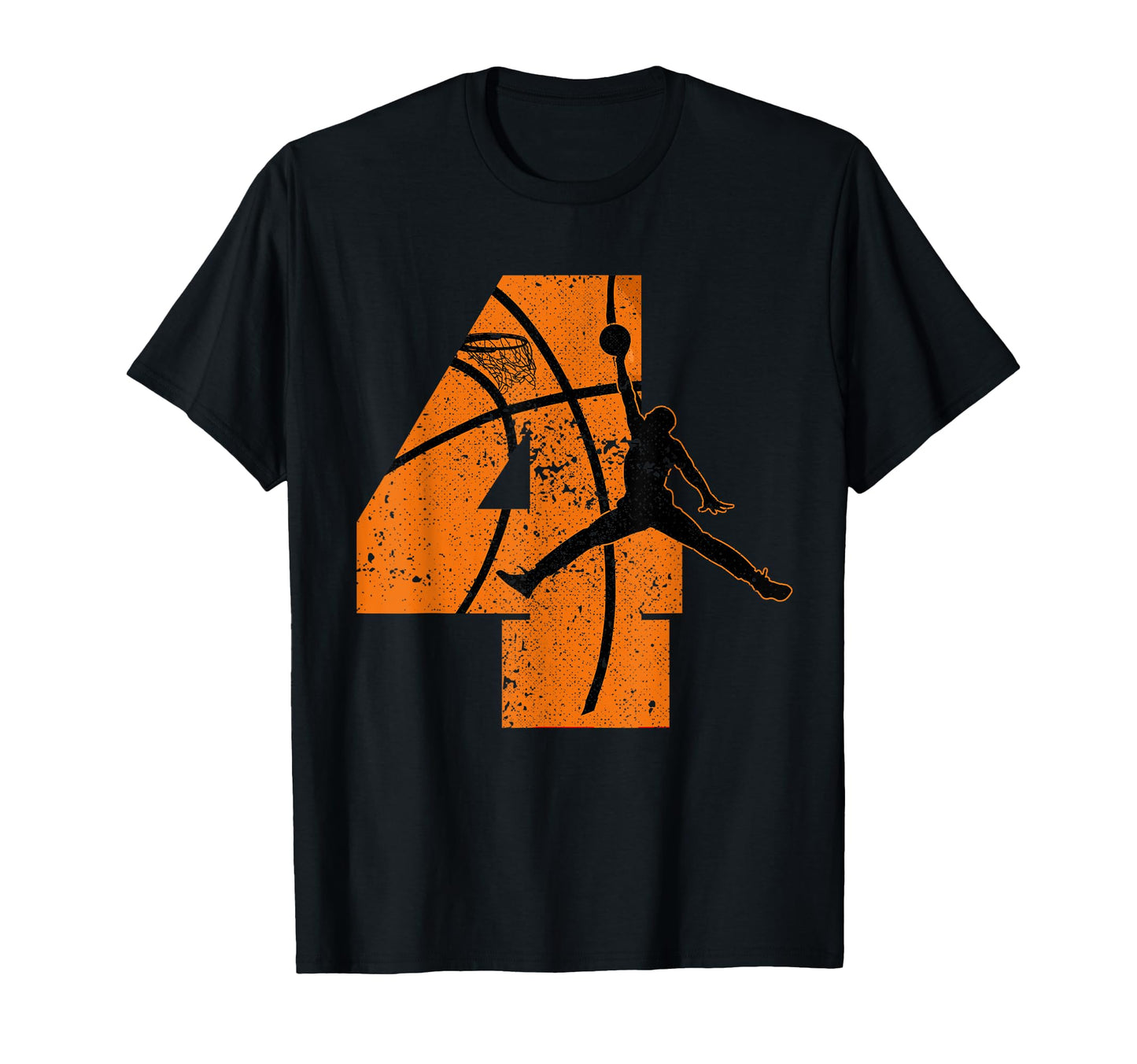 Four Years Old 4Th Birthday Basketball 4 T-Shirt - Trendy Graphic Unisex - T-Shirt, Sweatshirt, Hoodie