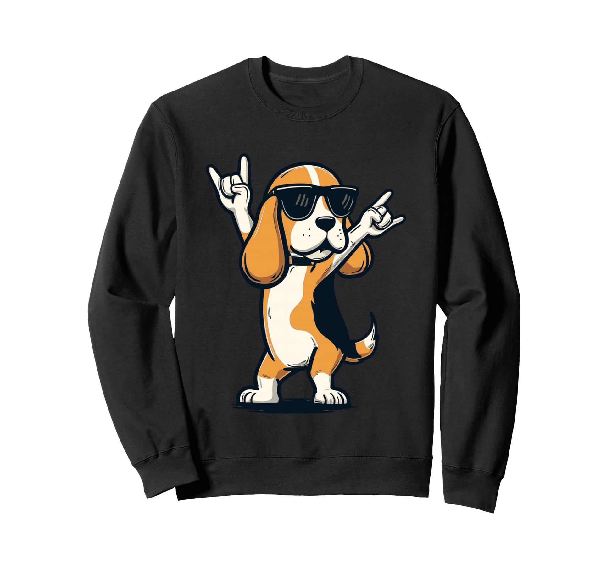 Beagle Rock And Roll Sunglasses Dog Sweatshirt - Minimalist Print Unisex - T-Shirt, Sweatshirt, Hoodie