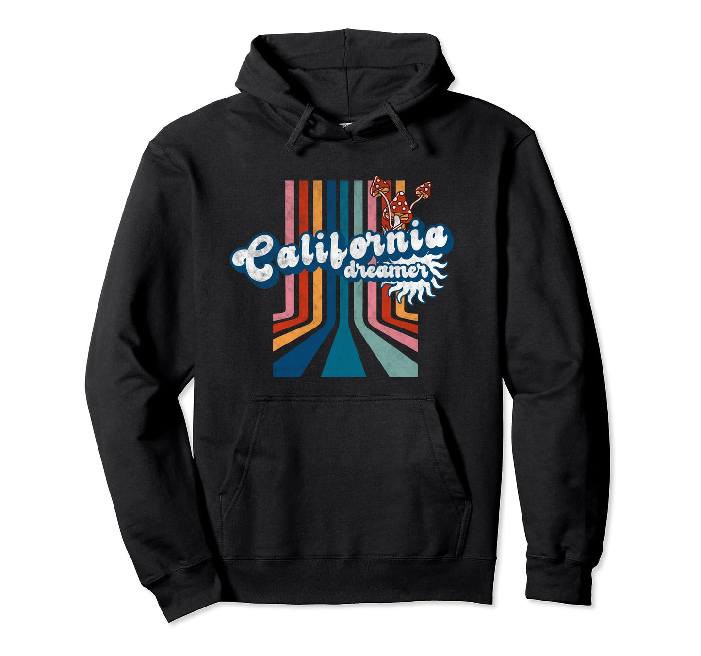 Stripes Grunge California Dreamer Hoodie - Trendy Graphic for Adults - T-Shirt, Sweatshirt, Hoodie