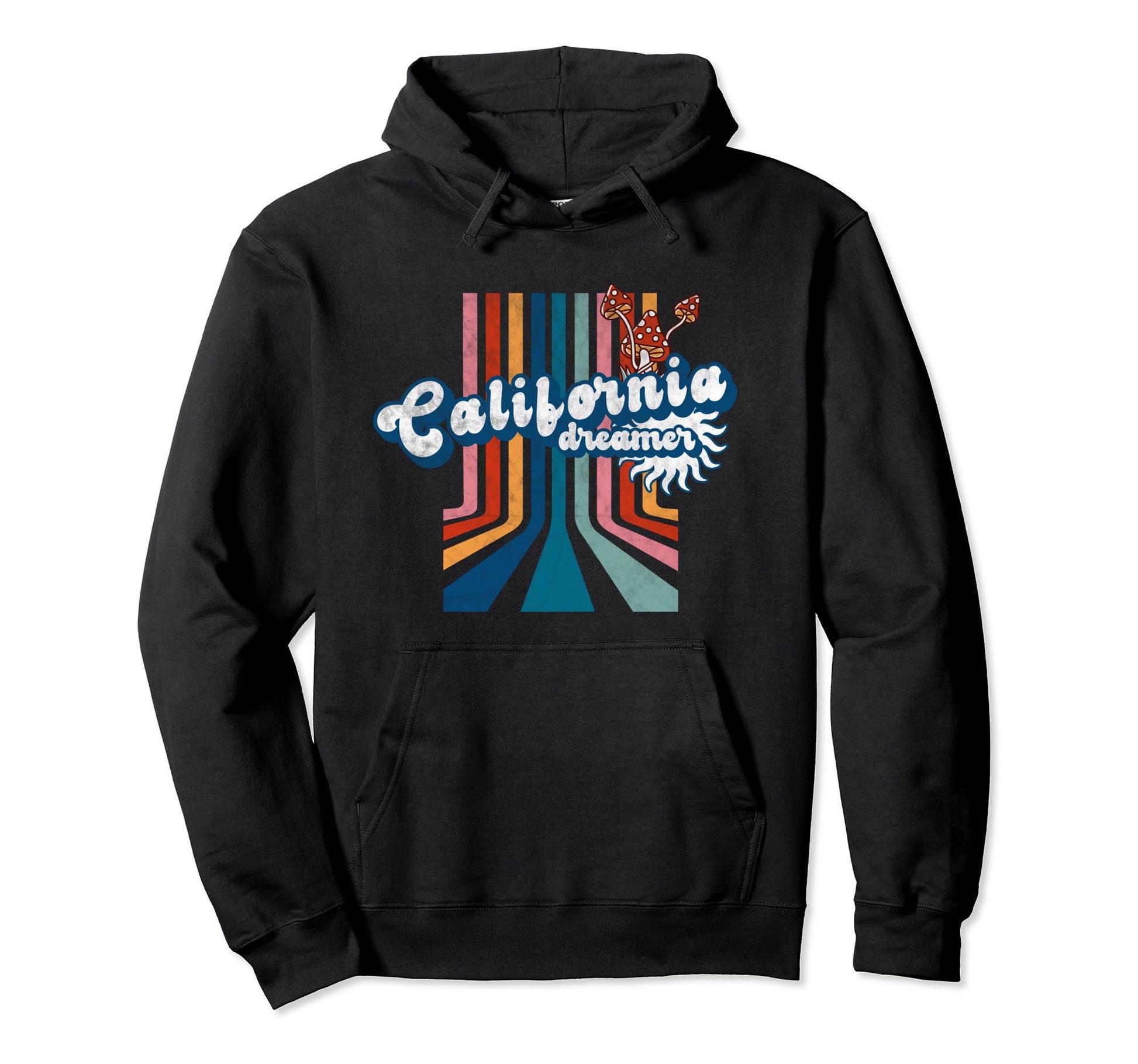 Stripes Grunge California Dreamer Hoodie - Trendy Graphic for Adults - T-Shirt, Sweatshirt, Hoodie