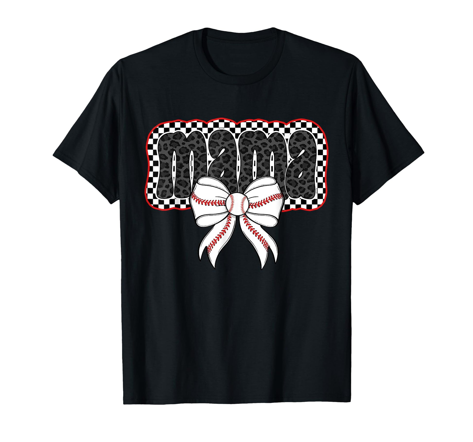 Mama Coquette Bow Baseball Cheer Mom T-Shirt - Unique Graphic Men Women - T-Shirt, Sweatshirt, Hoodie