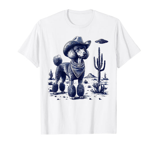 90S Western Cowboy Poodle Dog Desert T-Shirt - Trendy Graphic Men Women - T-Shirt, Sweatshirt, Hoodie