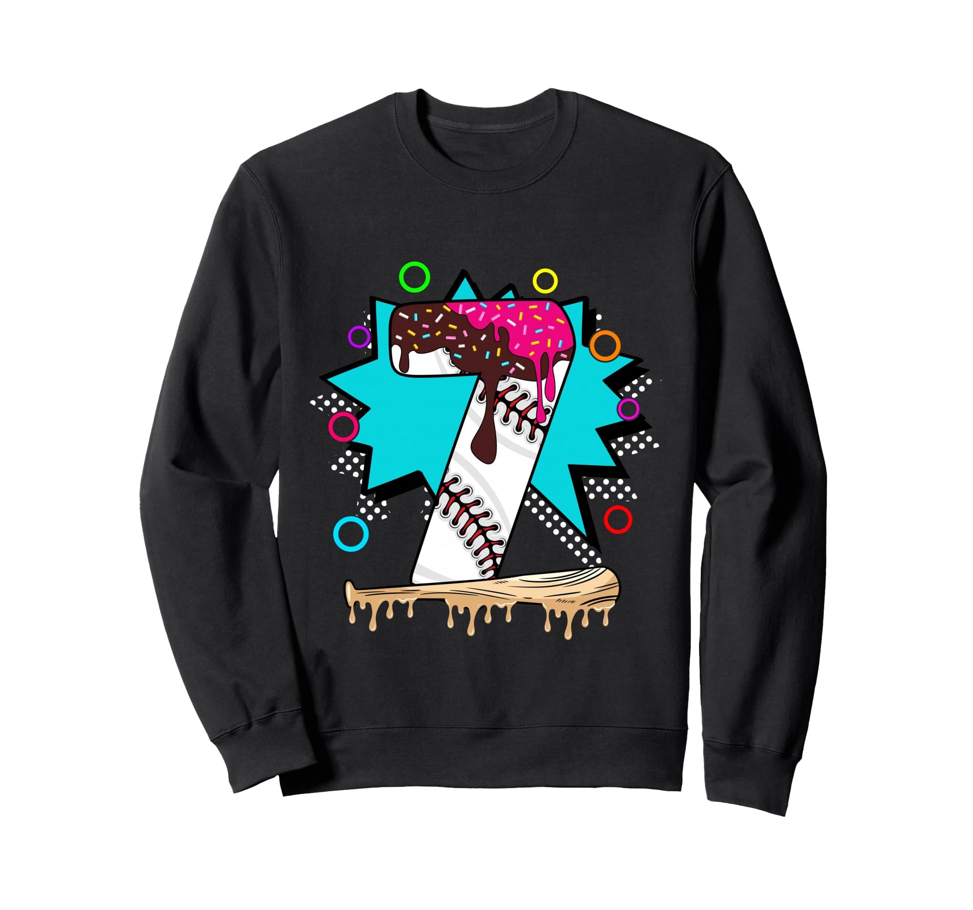 7Th Birthday Baseball Sweatshirt - Novelty Apparel Men Women - T-Shirt, Sweatshirt, Hoodie