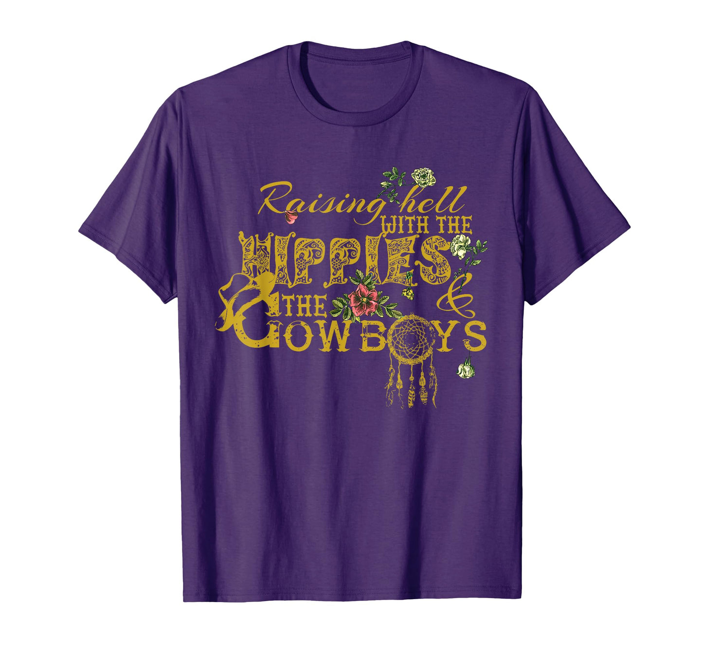 Raising Hell Hippies Cowboys Black X T-Shirt - Graphic Print for Adults - T-Shirt, Sweatshirt, Hoodie