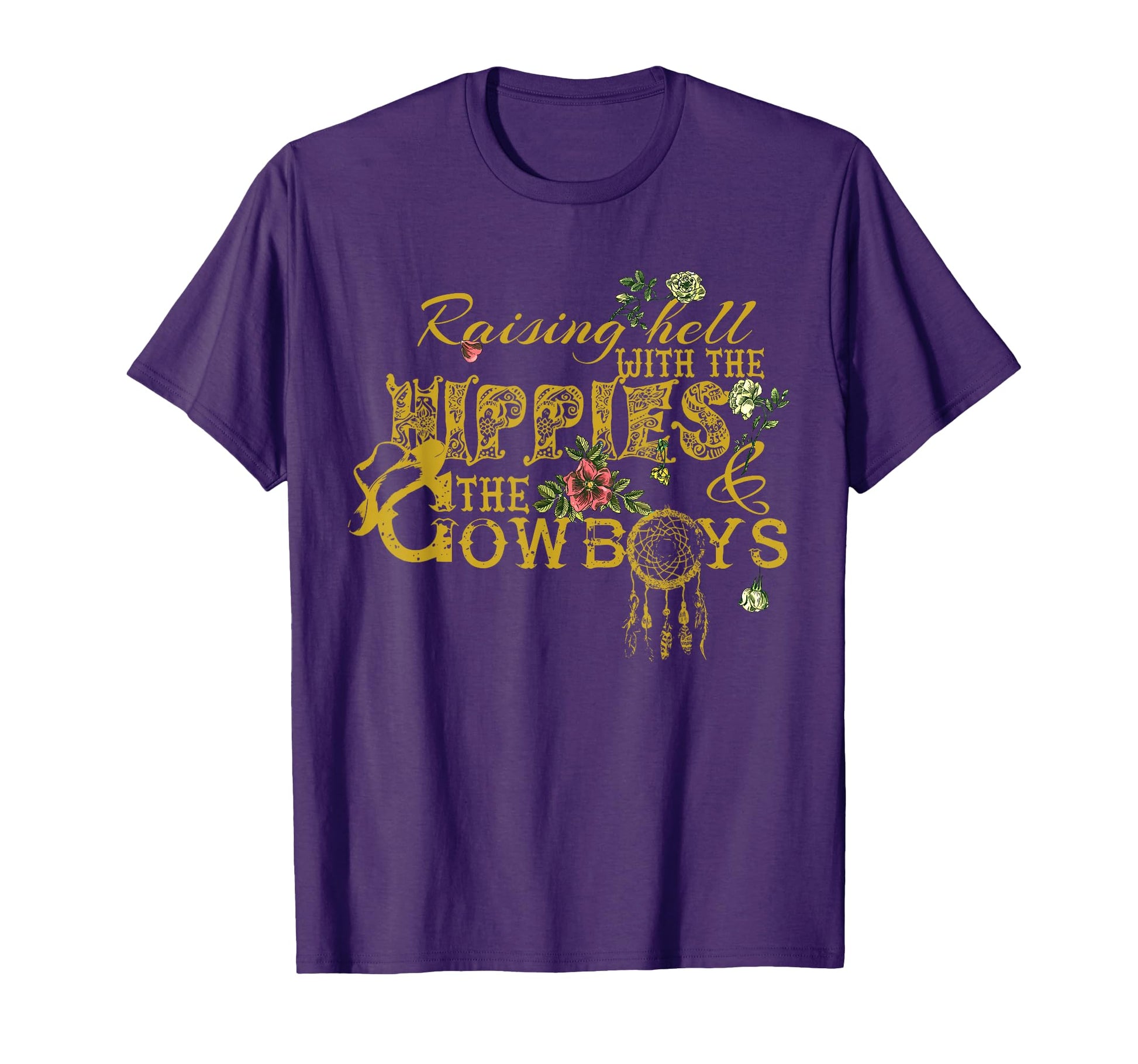Raising Hell Hippies Cowboys Black X T-Shirt - Graphic Print for Adults - T-Shirt, Sweatshirt, Hoodie