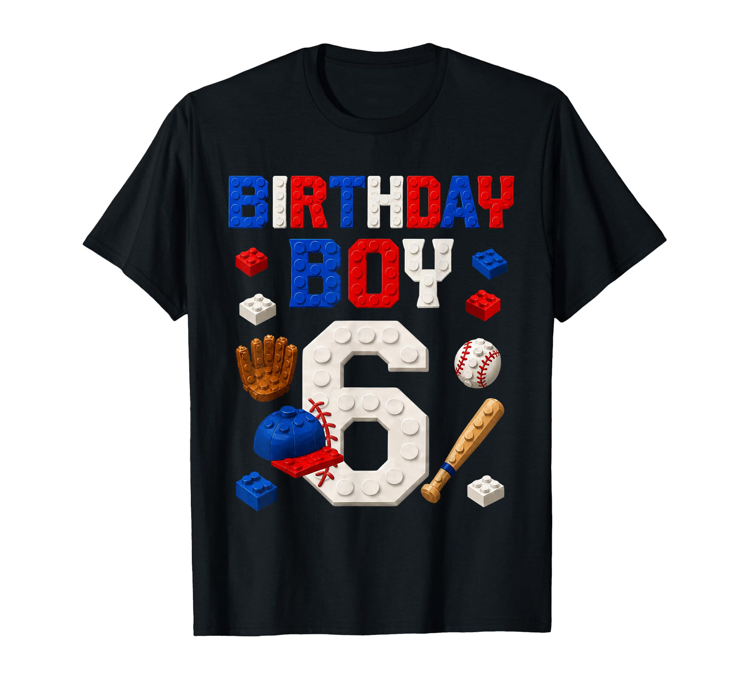 6Th Birthday 6 Year Old Baseball T-Shirt - Graphic Print for Adults - T-Shirt, Sweatshirt, Hoodie