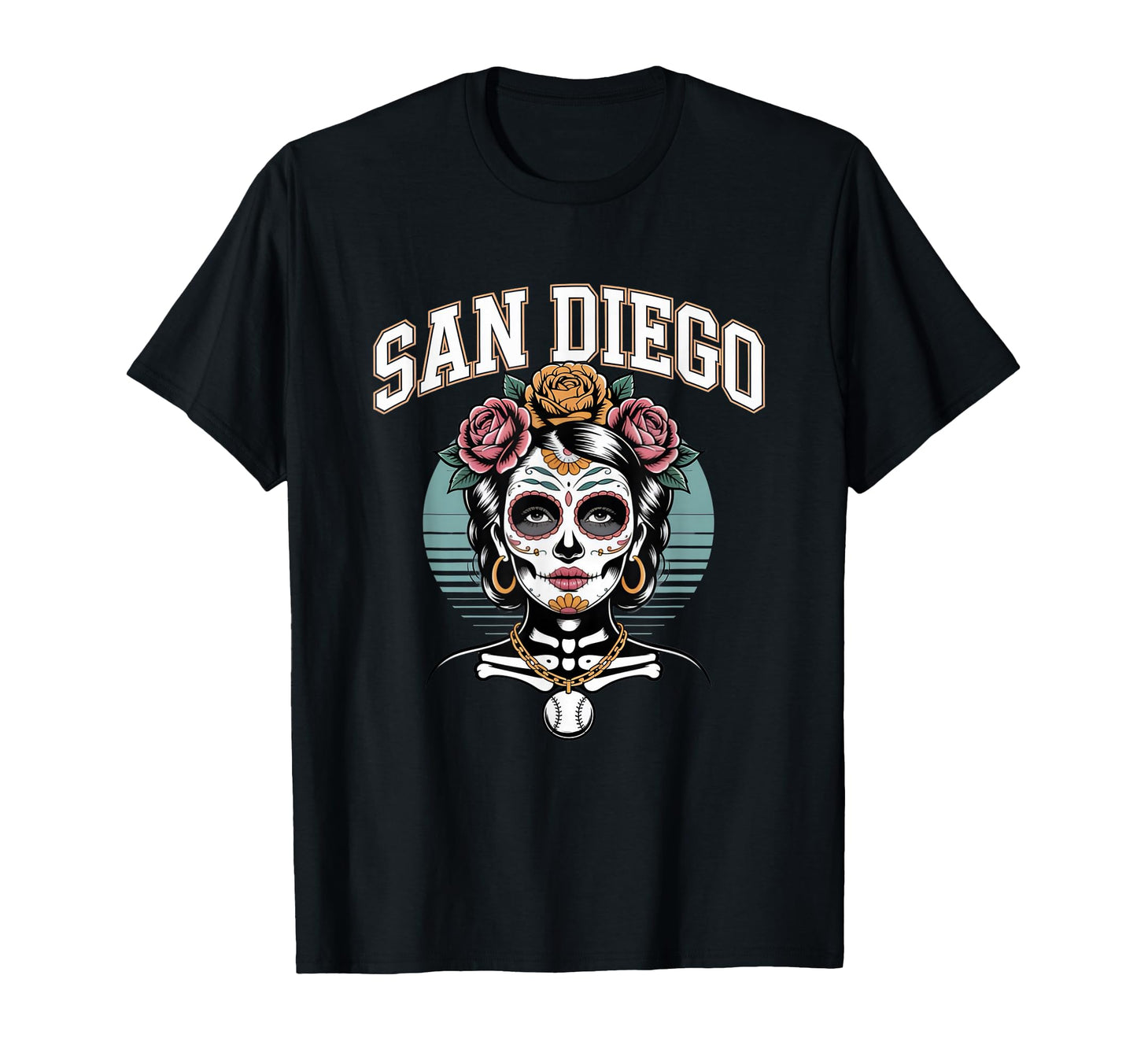 San Diego Sugar Skull Flower City T-Shirt - Fun Novelty Design Unisex - T-Shirt, Sweatshirt, Hoodie