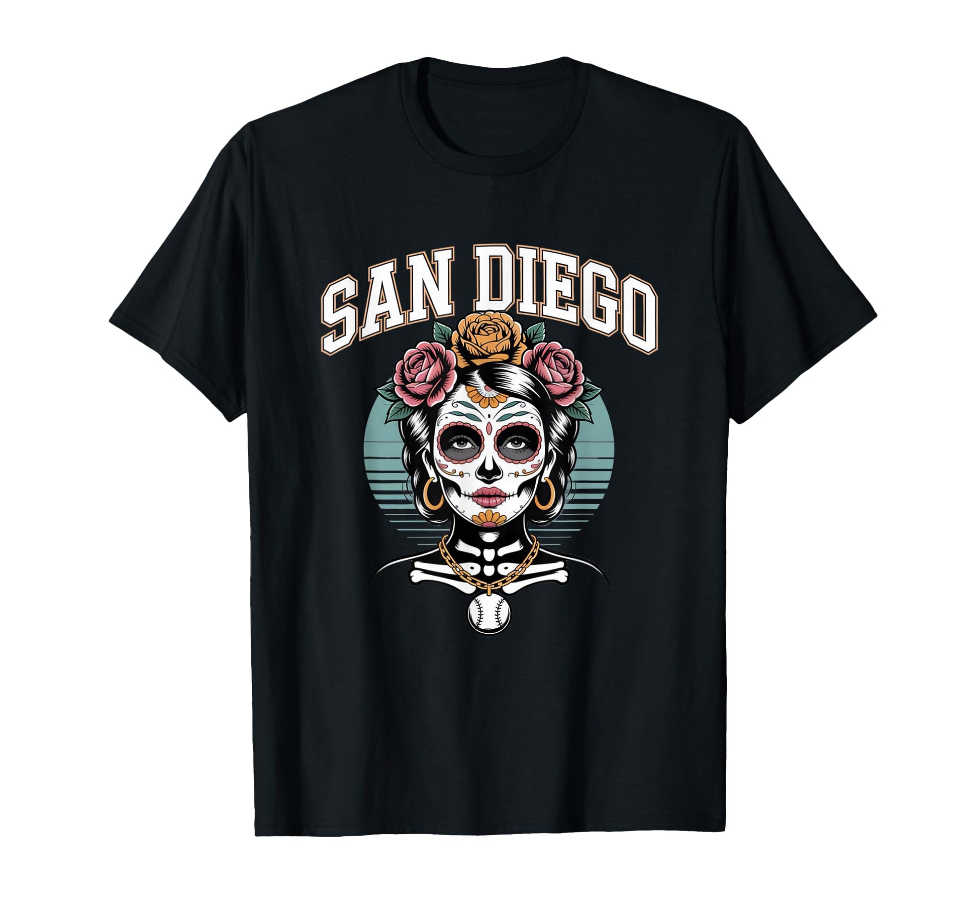 San Diego Sugar Skull Flower City T-Shirt - Fun Novelty Design Unisex - T-Shirt, Sweatshirt, Hoodie