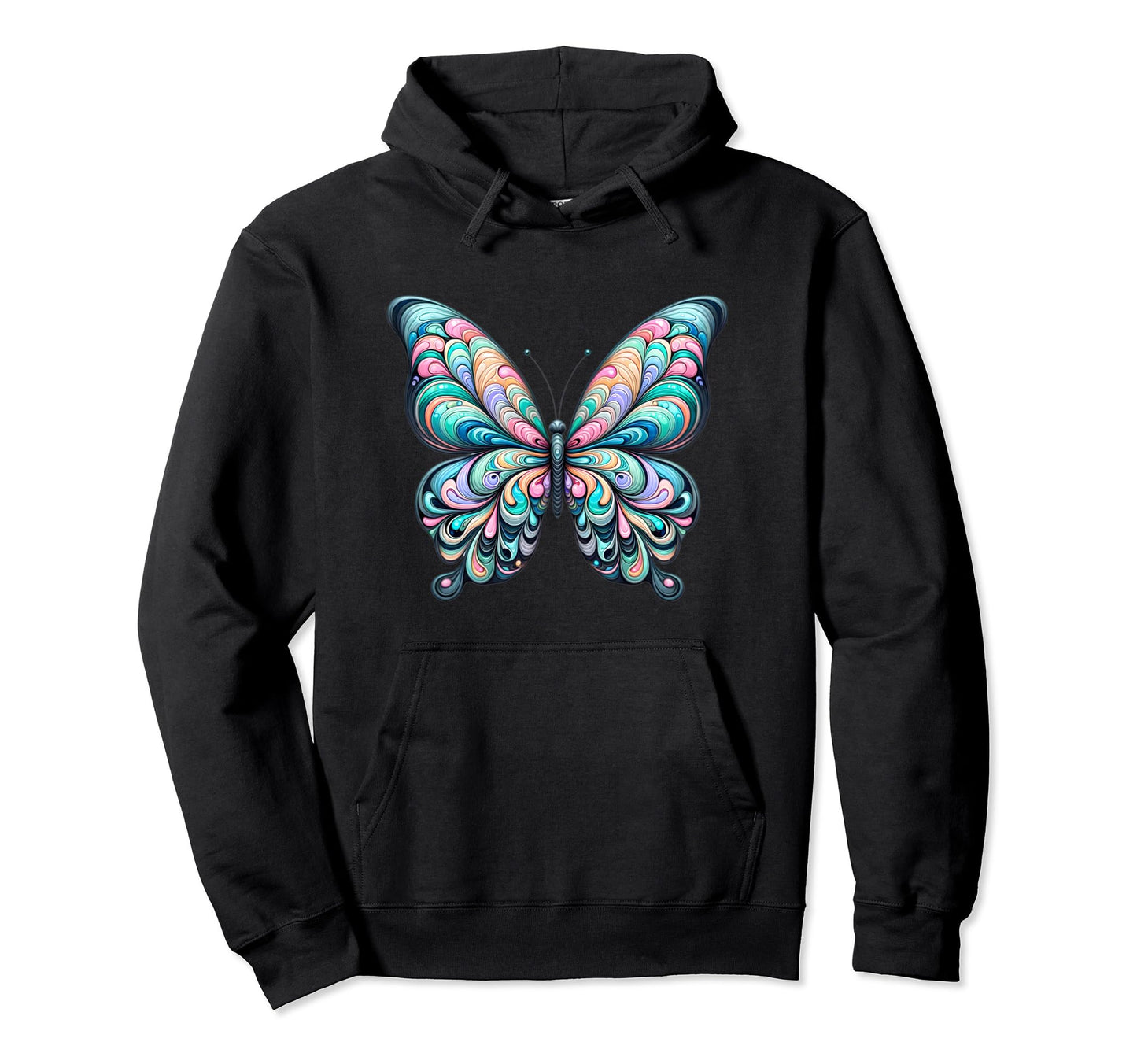 Psychedelic Butterfly Bright Color Hoodie - Novelty Apparel Men Women - T-Shirt, Sweatshirt, Hoodie