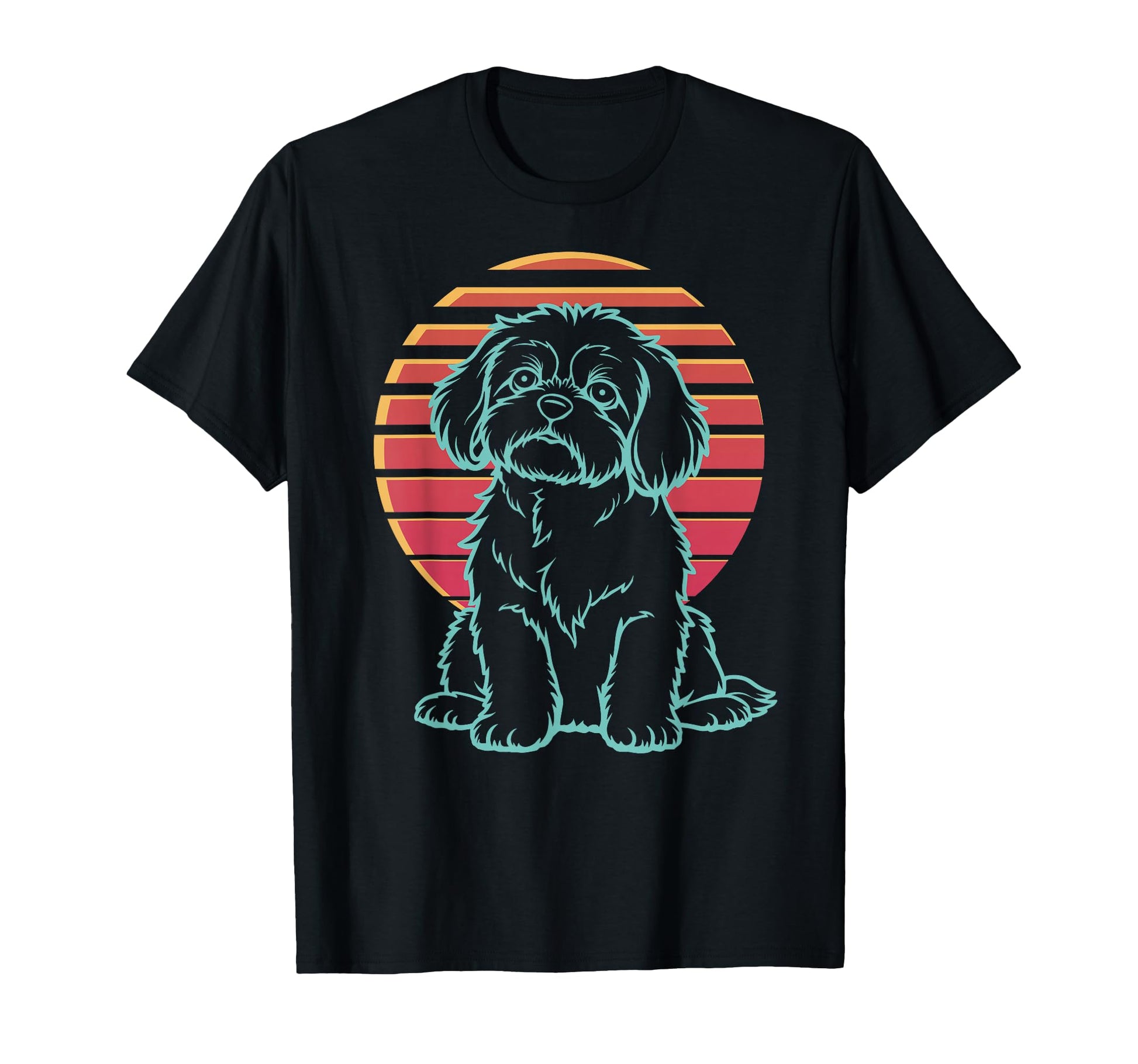 Shih Tzu Lover Dog Owner Synthwave 80S T-Shirt - Custom Art Print Men Women - T-Shirt, Sweatshirt, Hoodie