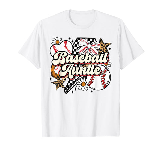 Baseball Auntie Funny Leopard Baseball Aunt T-Shirt - Trendy Graphic Unisex - T-Shirt, Sweatshirt, Hoodie