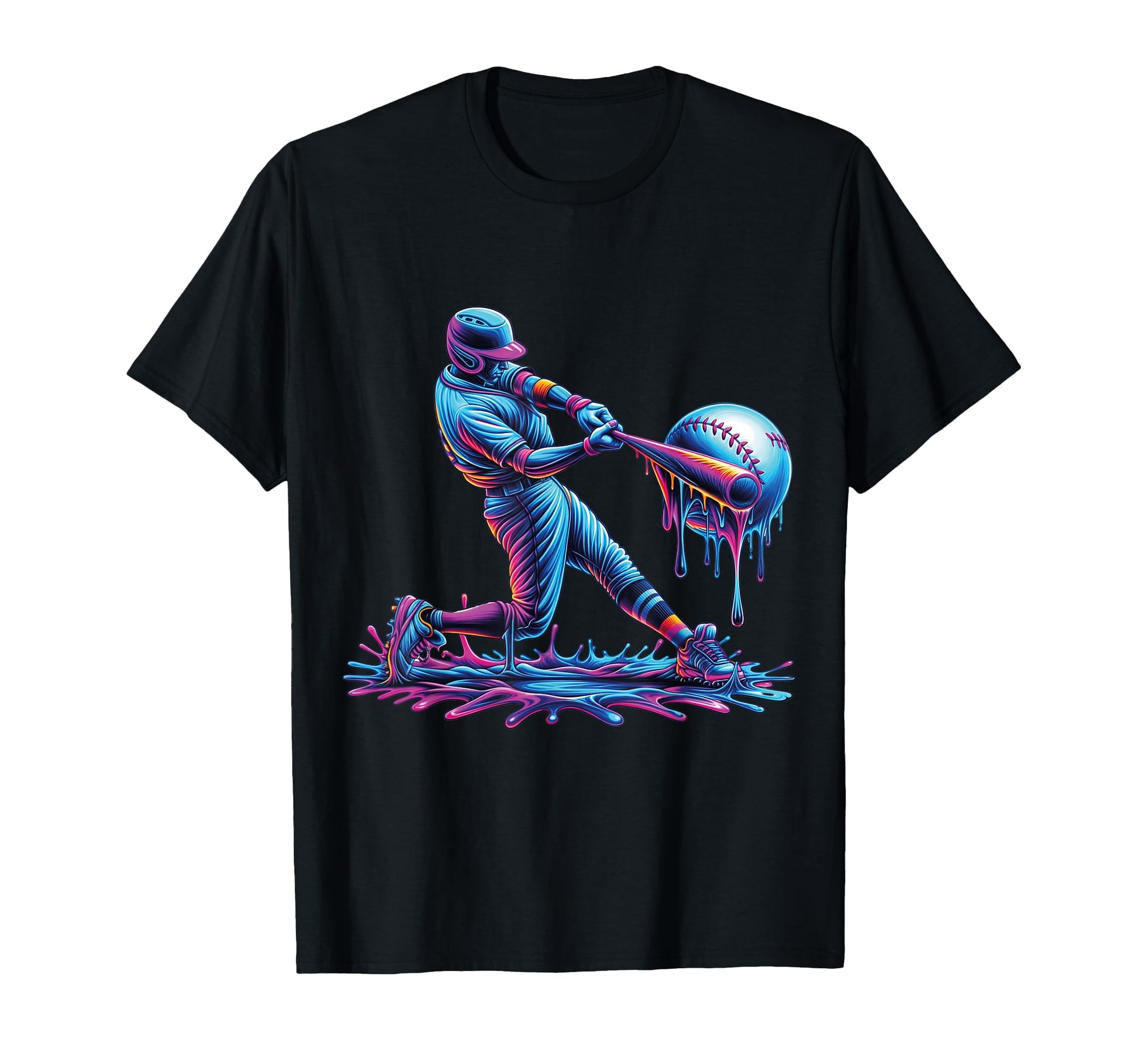 Baseball Drip Player Ice Cream Drip T-Shirt - Unique Graphic Unisex - T-Shirt, Sweatshirt, Hoodie