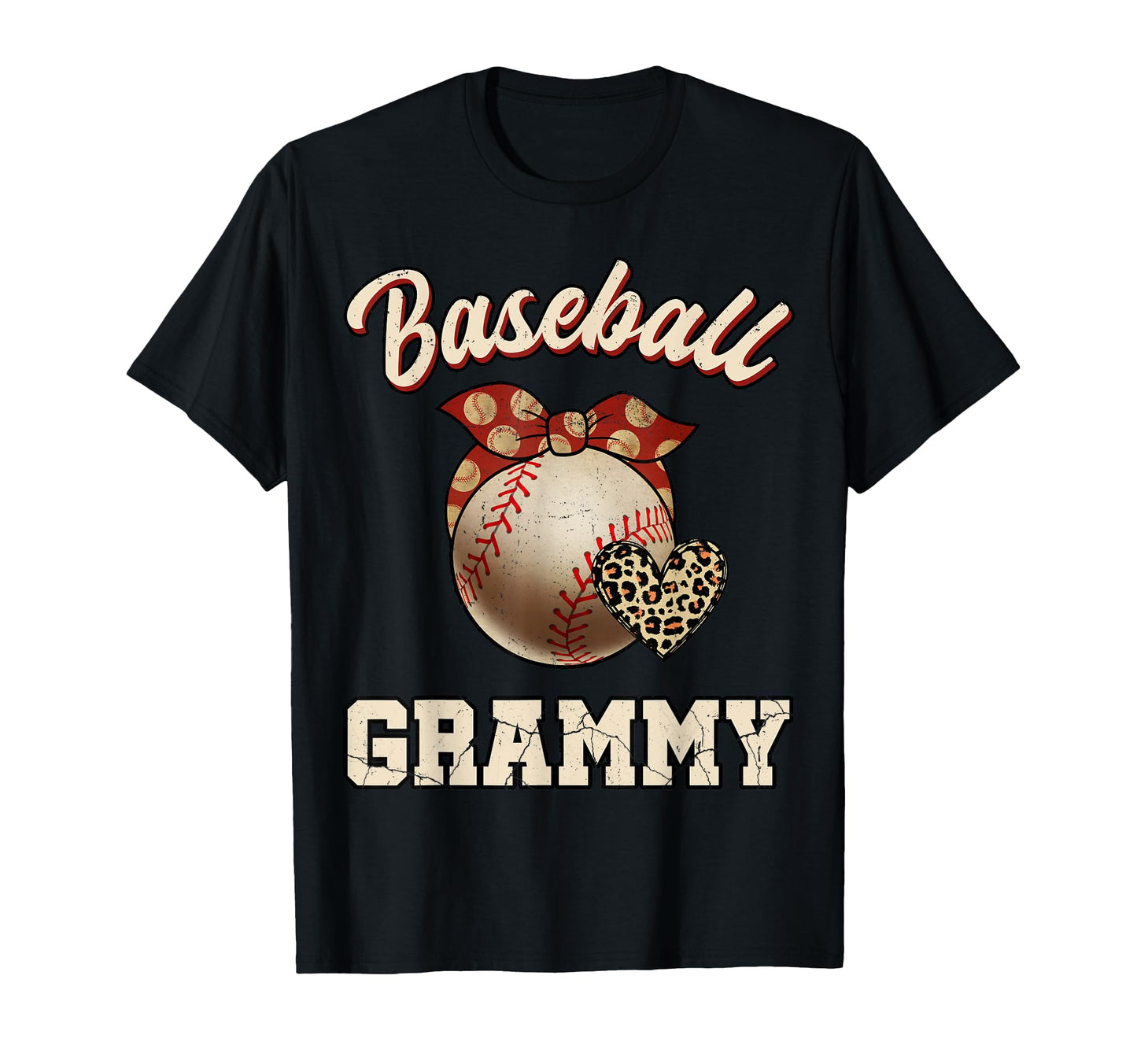 Baseball Grammy Bandana Leopard Heart T-Shirt - Graphic Print Men Women - T-Shirt, Sweatshirt, Hoodie