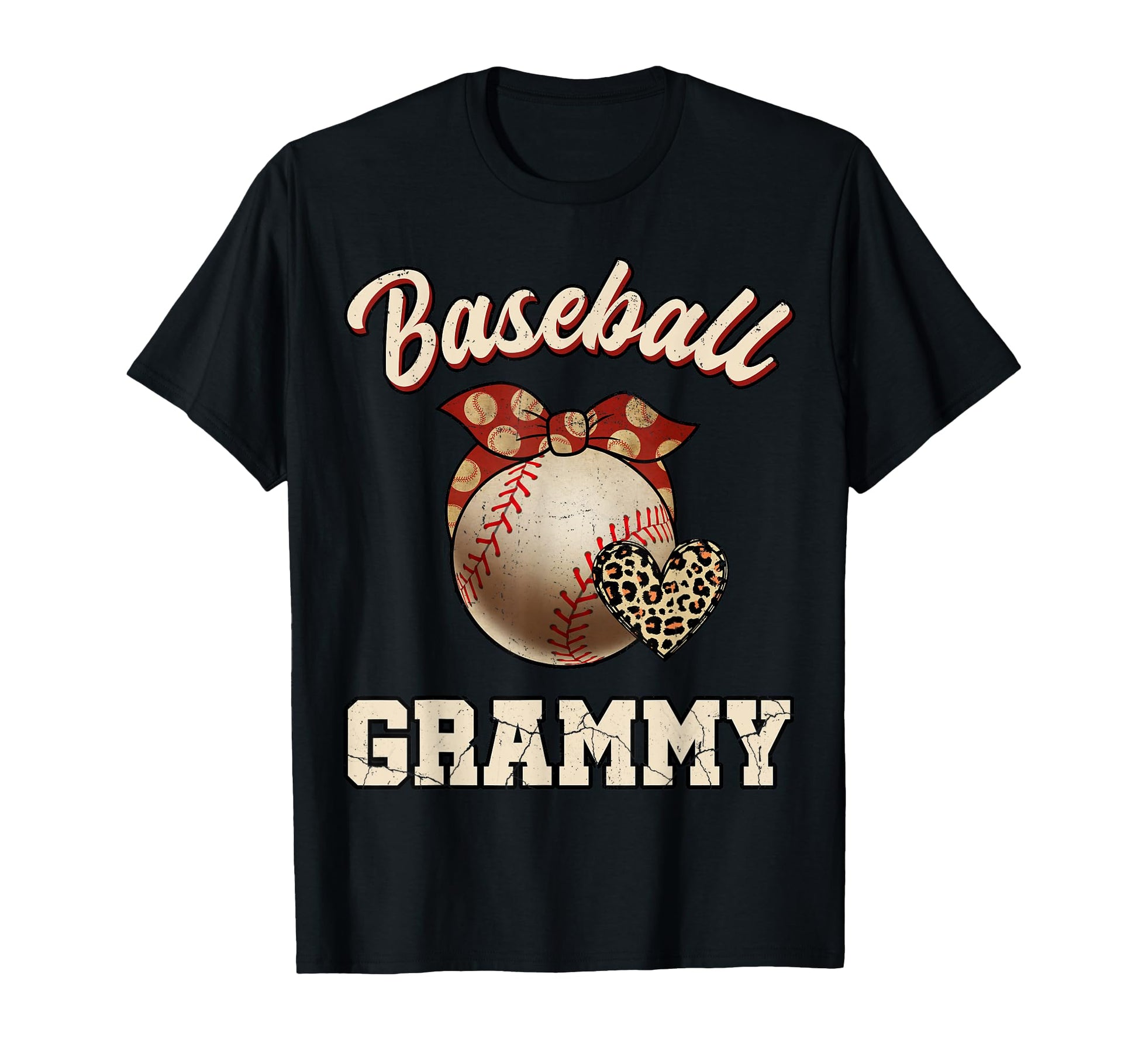 Baseball Grammy Bandana Leopard Heart T-Shirt - Graphic Print Men Women - T-Shirt, Sweatshirt, Hoodie