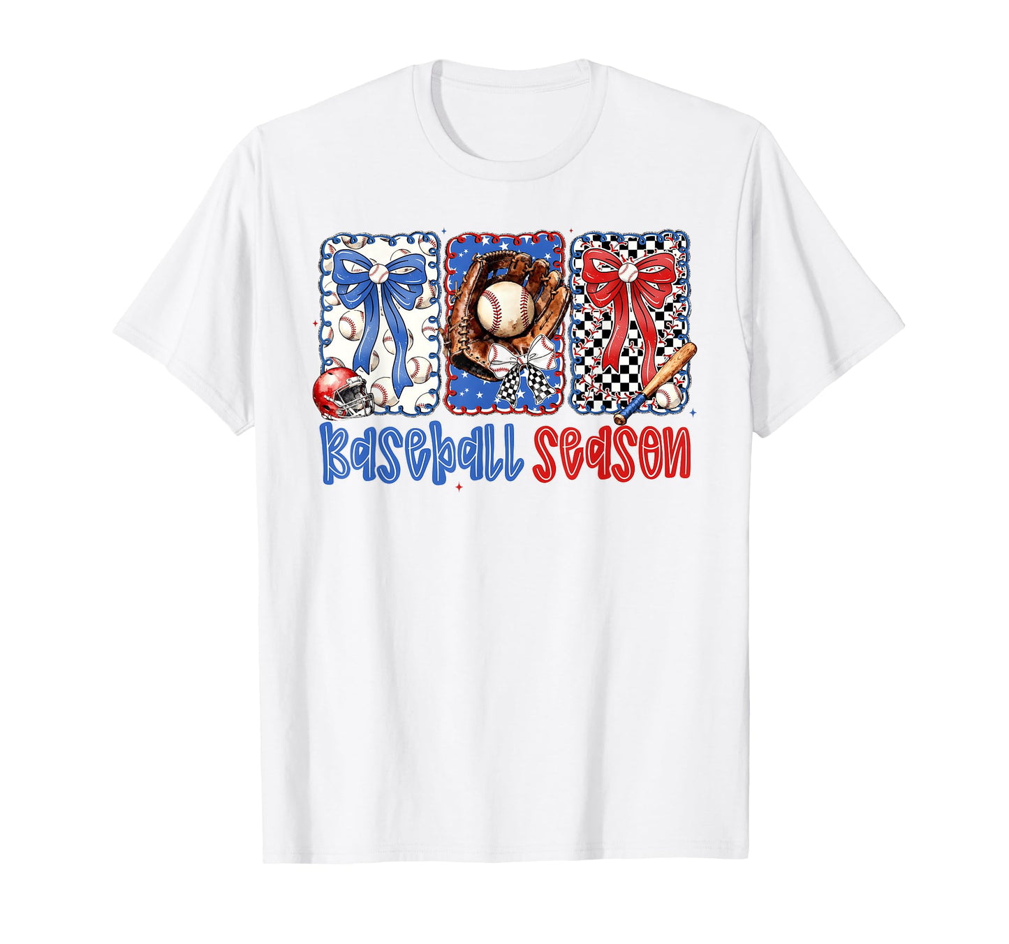 Baseball Season Bow Glove Game Day T-Shirt - Casual Everyday Wear Unisex - T-Shirt, Sweatshirt, Hoodie