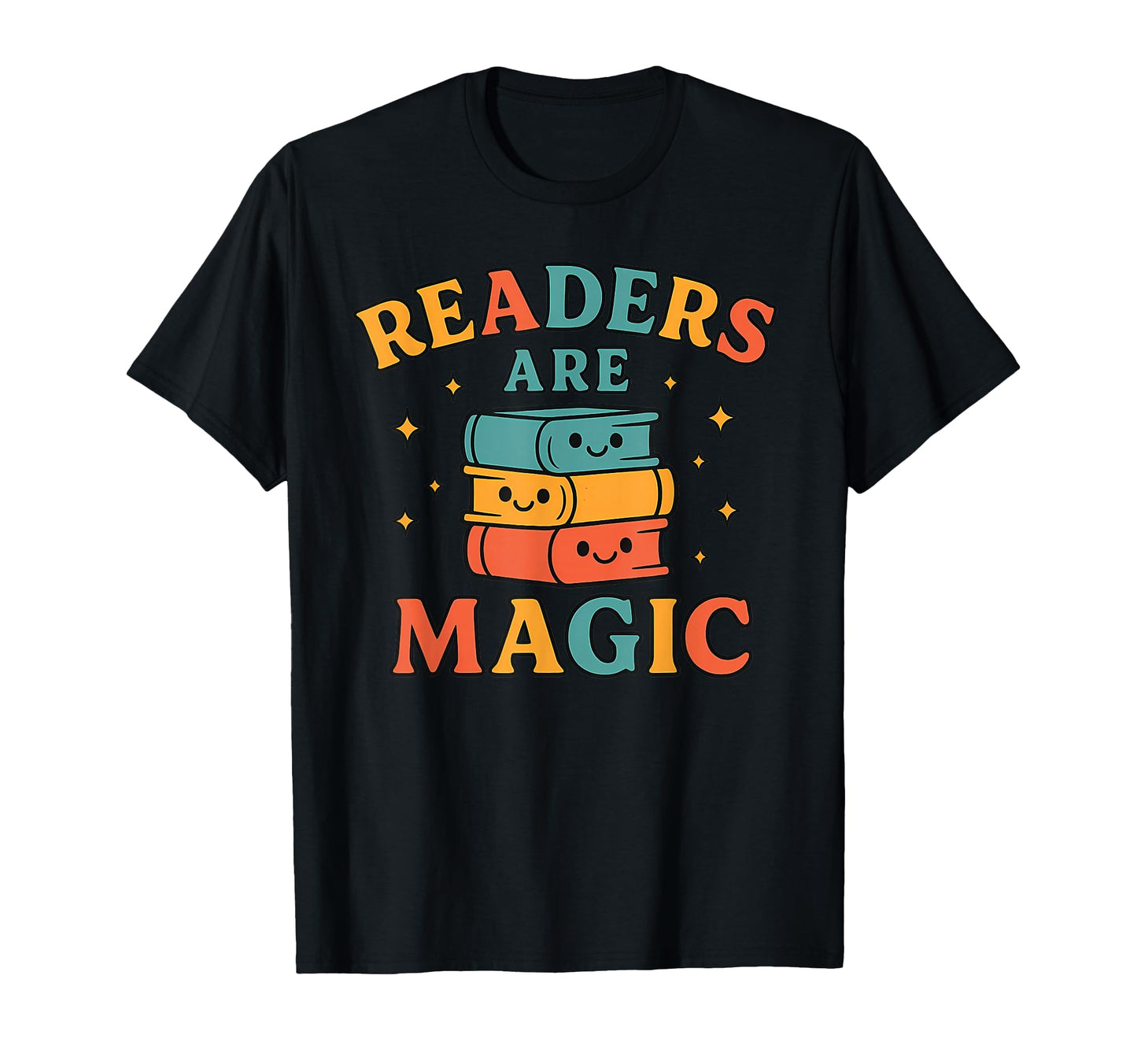 Readers Are Magic Book Stack Typography T-Shirt - Graphic Print Men Women - T-Shirt, Sweatshirt, Hoodie