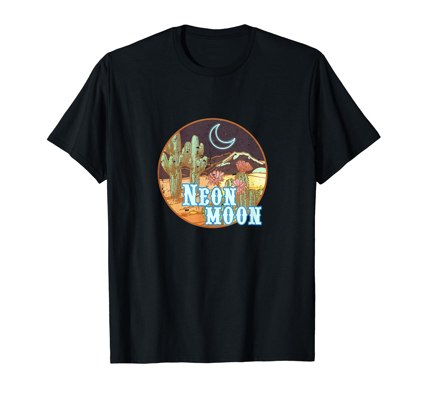 Distressed Neon Moon Western Boho T-Shirt - Streetwear Style Unisex - T-Shirt, Sweatshirt, Hoodie