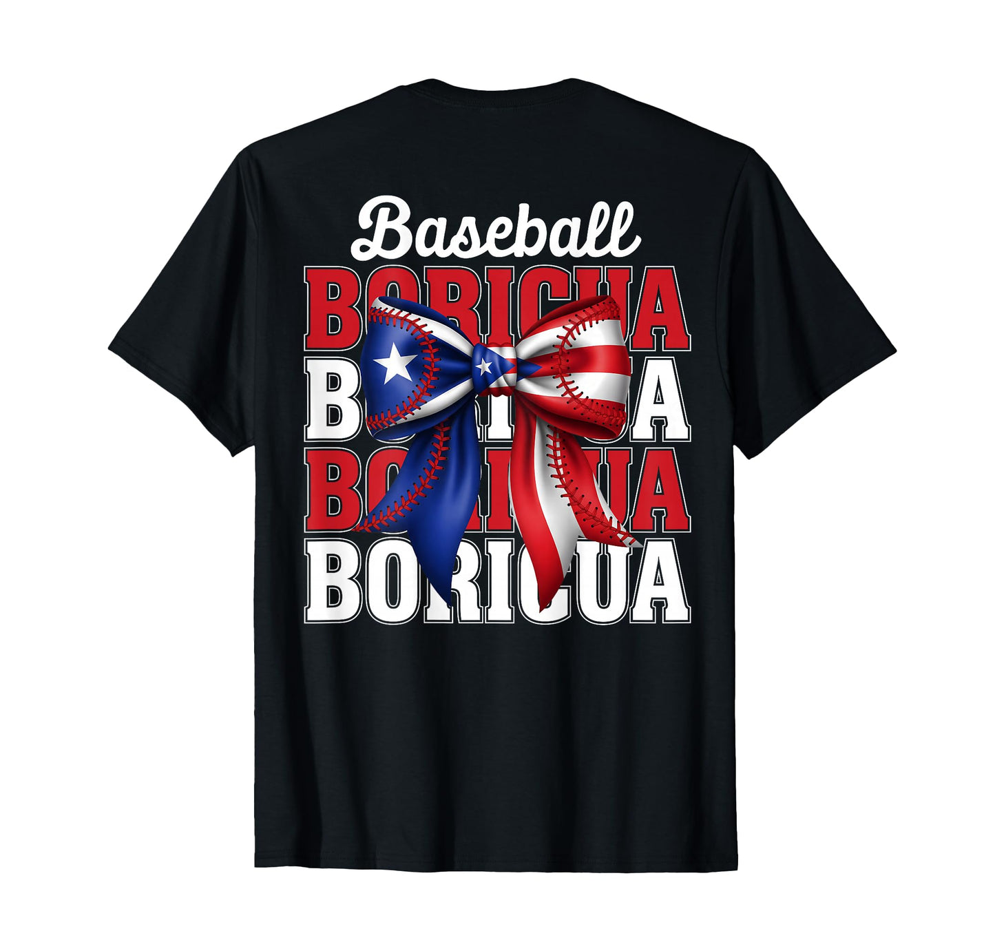Boricua Baseball Coquette Bow T-Shirt - Casual Everyday Wear Men Women - T-Shirt, Sweatshirt, Hoodie