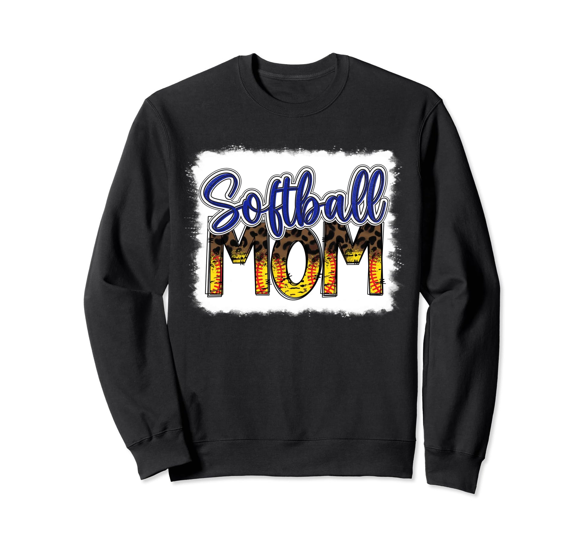 Bleached Softball Mom Leopard Funny Sweatshirt - Streetwear Style Unisex - T-Shirt, Sweatshirt, Hoodie