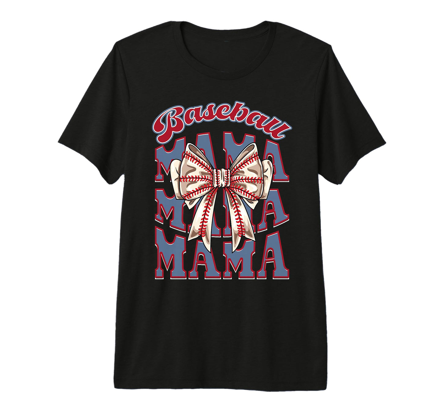 Baseball Mama Coquette Bow Mothers T-Shirt - Aesthetic Graphic for Adults - T-Shirt, Sweatshirt, Hoodie