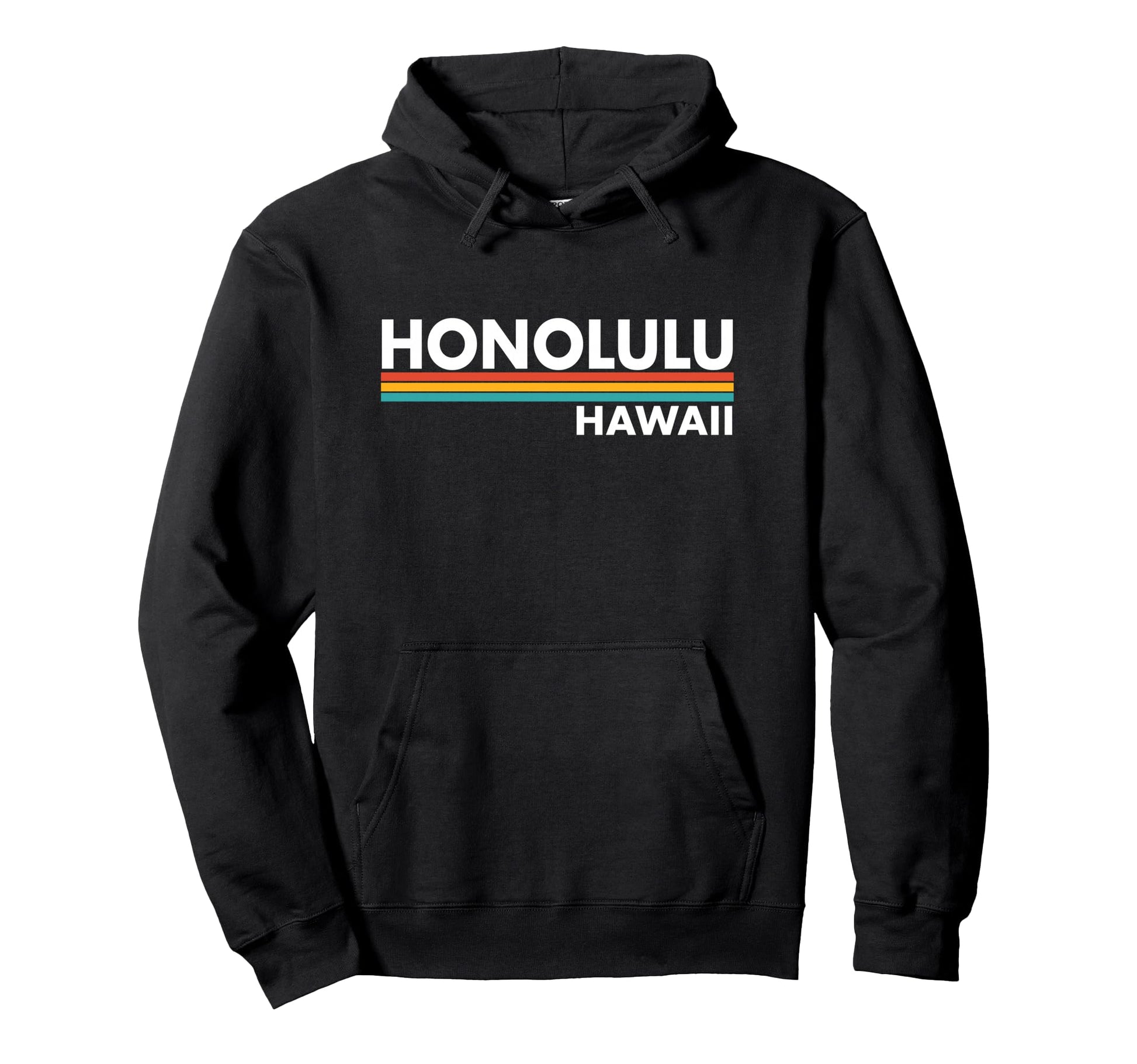 Honolulu Hawaii Stripes Hoodie - Casual Everyday Wear Men Women - T-Shirt, Sweatshirt, Hoodie