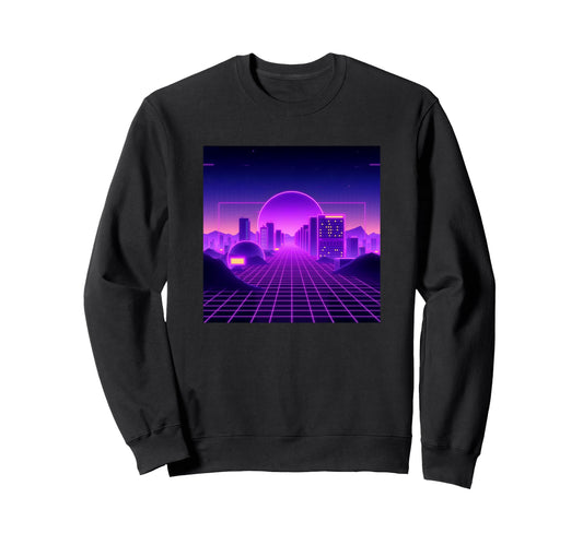 Aesthetic Synthwave Vaporwave 80S Sweatshirt - Custom Art Print Men Women - T-Shirt, Sweatshirt, Hoodie